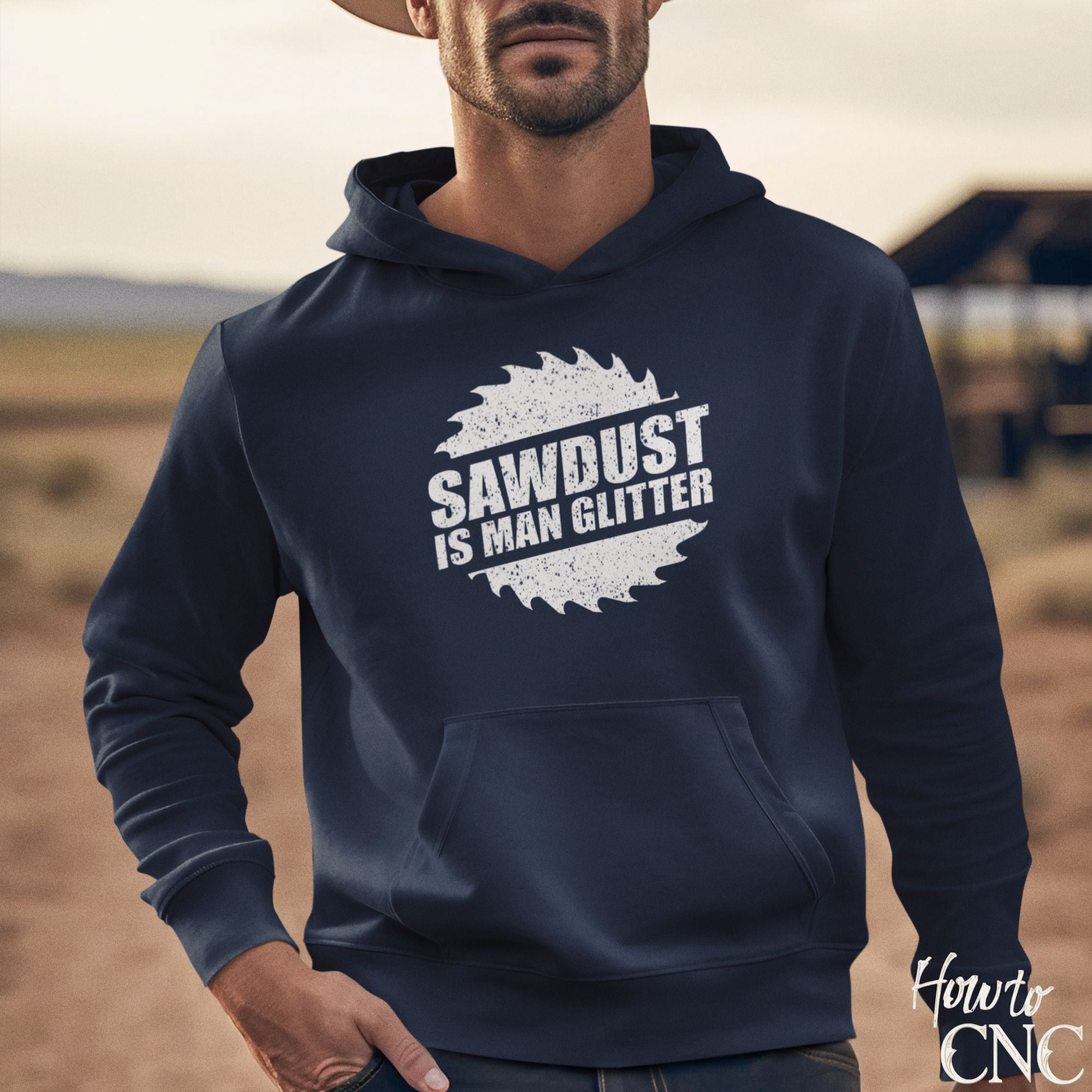 Funny Woodworking Hoodie – Woodworker Humor Pullover | Perfect Gift for Woodworkers & Carpenters - Sawdust Is Man Glitter Hoodie