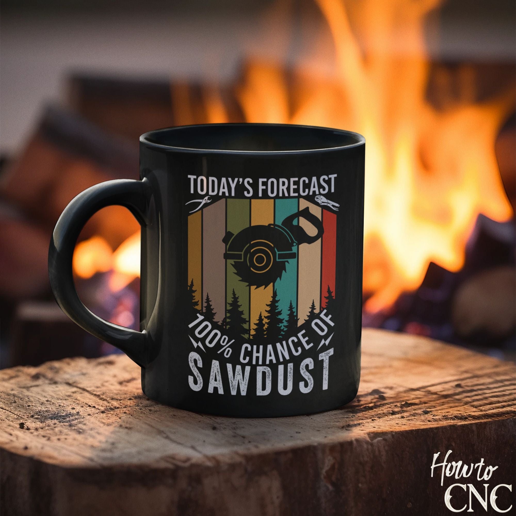 Funny Woodworking Mug - Today's Forecast 100% Chance Of Sawdust - Free Shipping