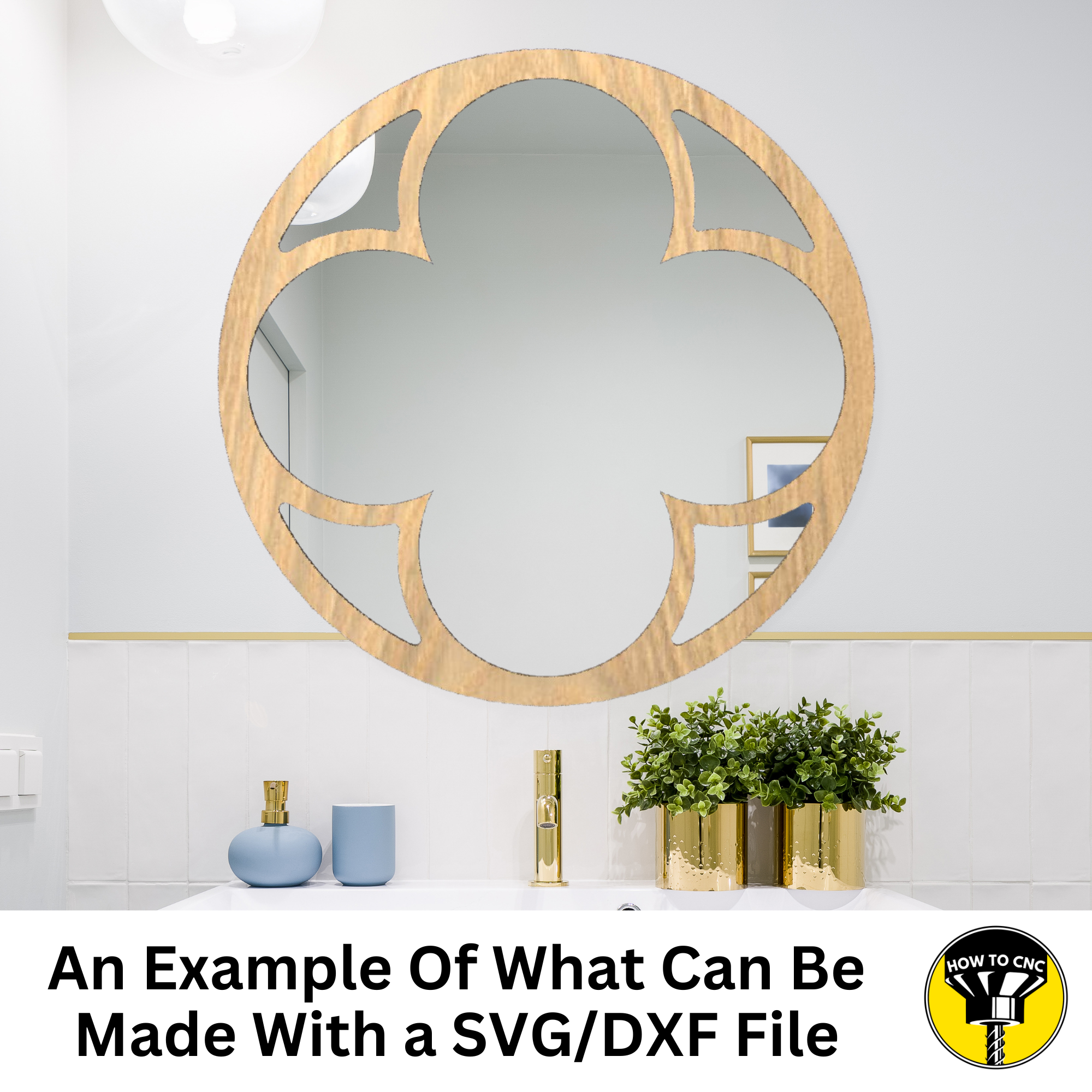Round Mirror Frame SVG File, CNC Router Mirror Frame File, Mirror Frame File (Digital Download)
