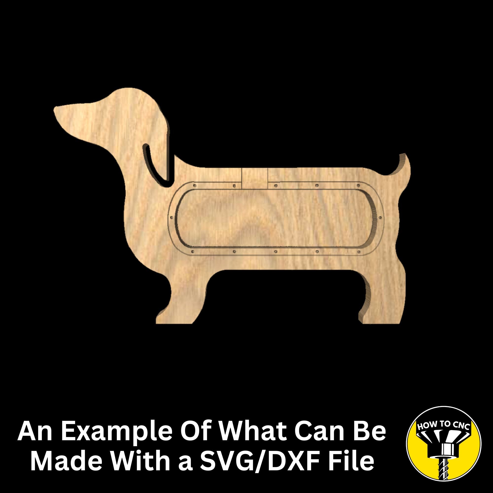 Sausage Dog Money Box SVG File for CNC Router, Alphabet Money Box CNC SVG, Money Box Router File, (Digital Download)