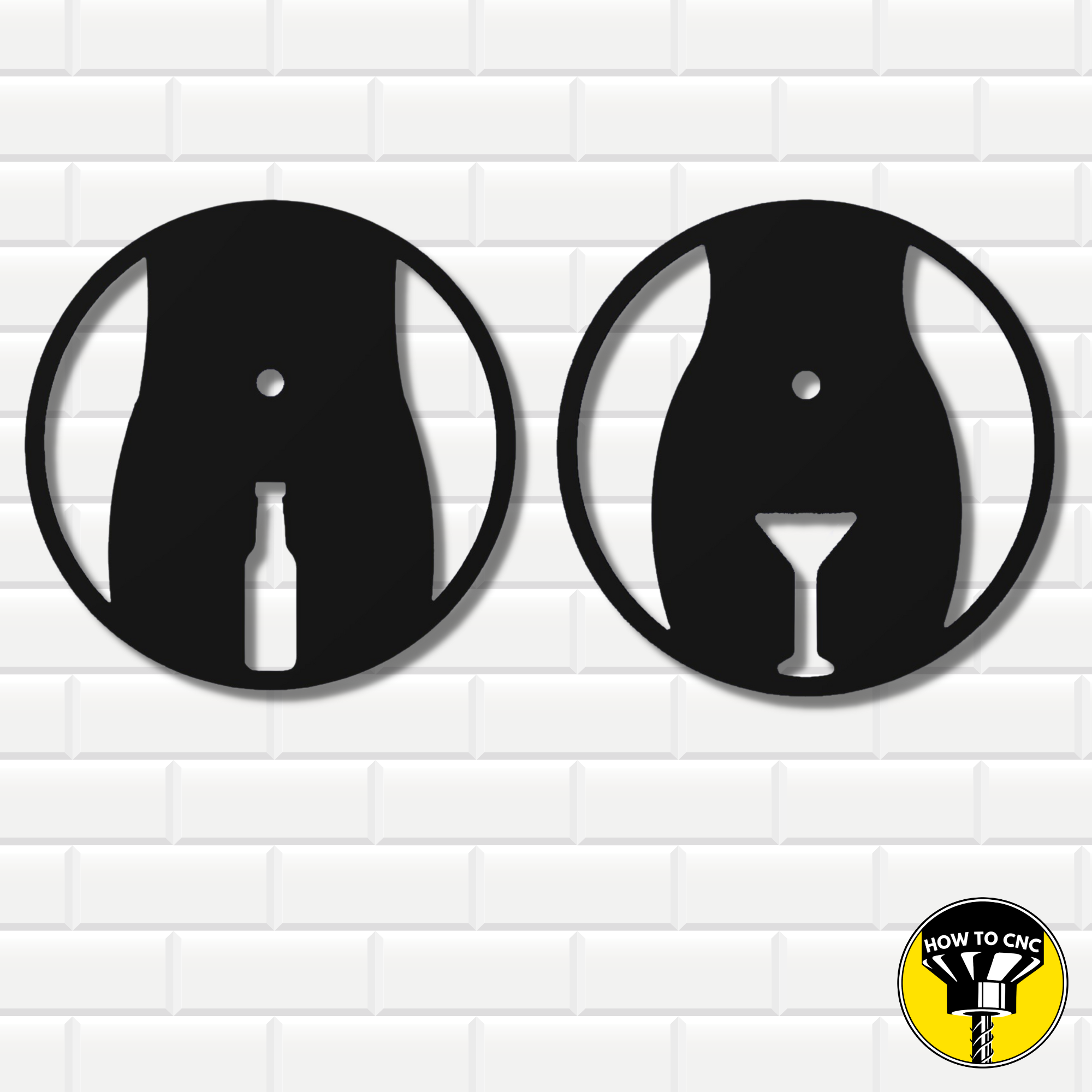 Funny Restroom Sign STL File, Bar Toilet SVG File (Digital Download)