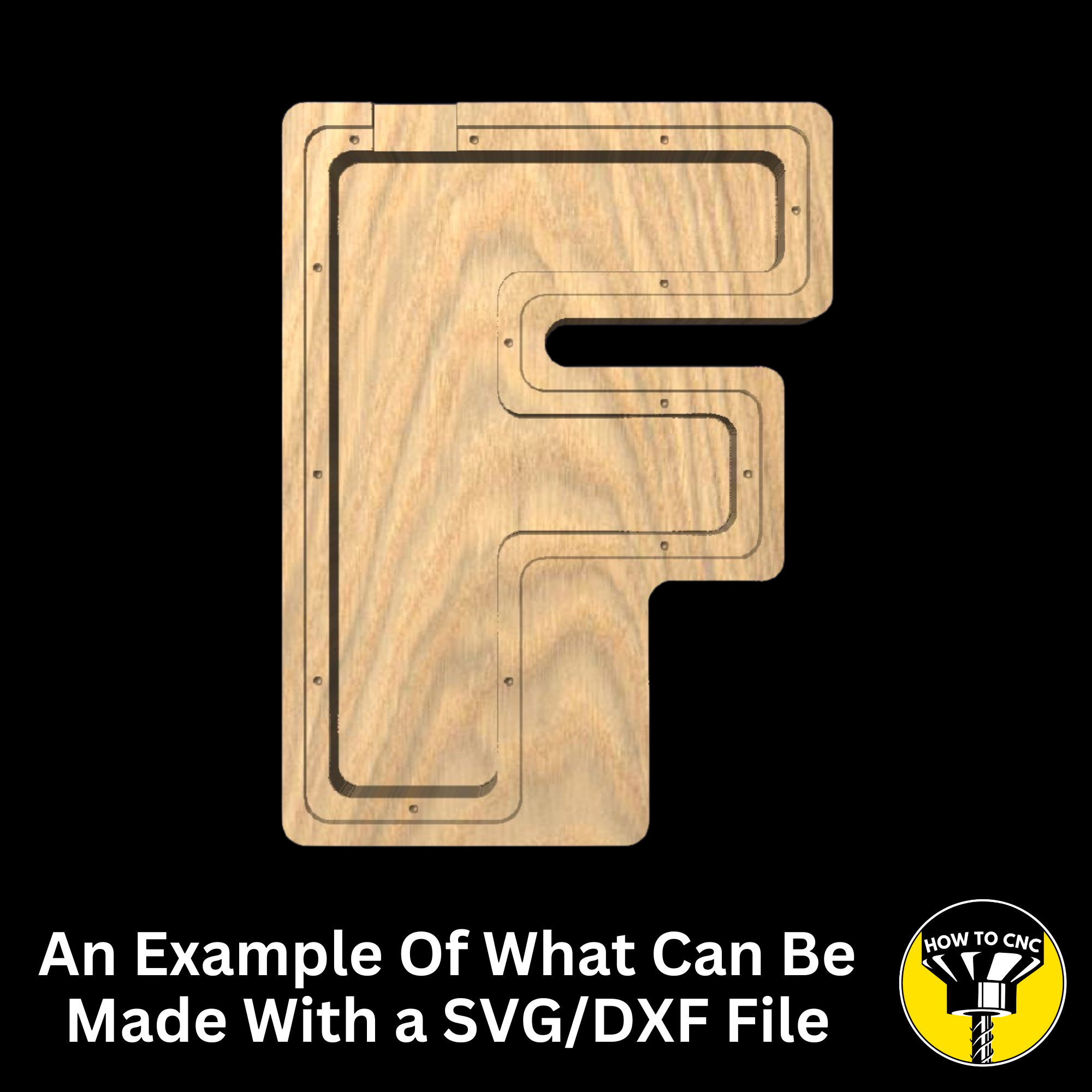 Letter F Money Box SVG File for CNC Router, Alphabet Money Box CNC SVG, Money Box Router File, (Digital Download)