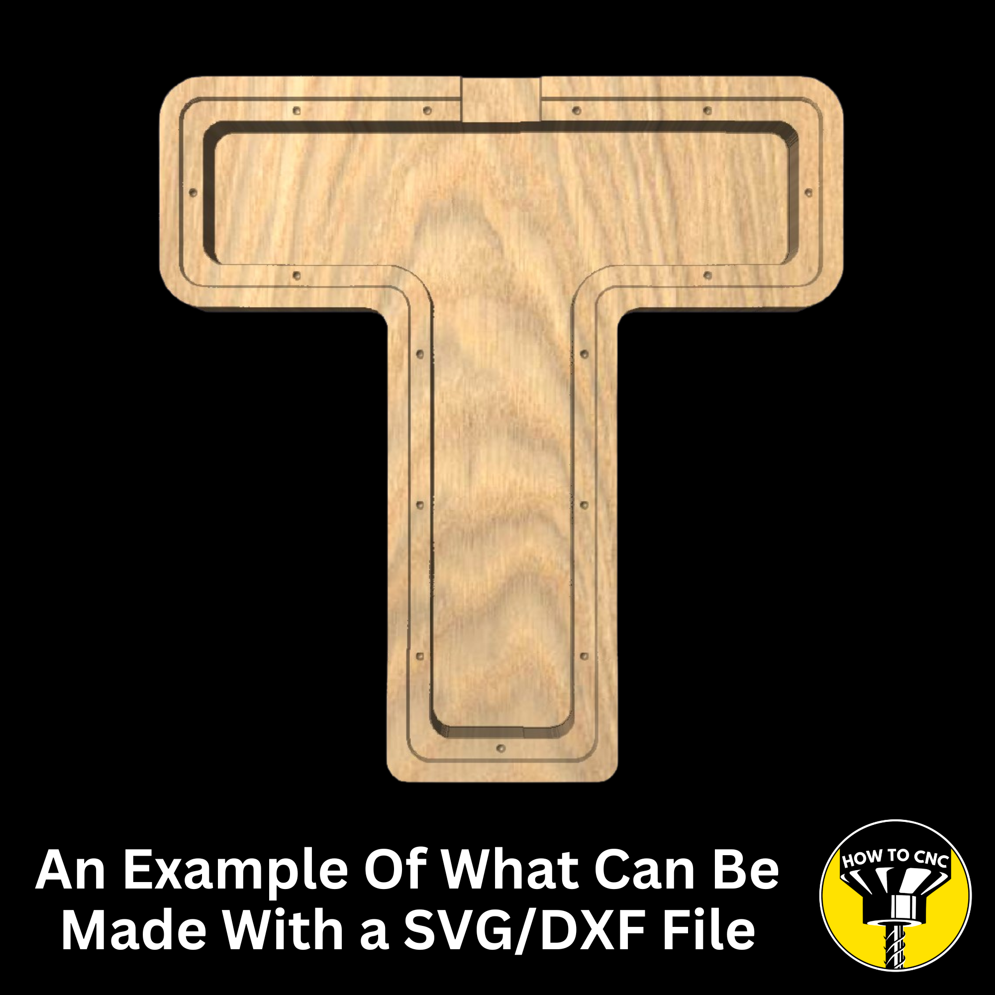 Letter T Money Box SVG File for CNC Router, Alphabet Money Box CNC SVG, Money Box Router File, (Digital Download)