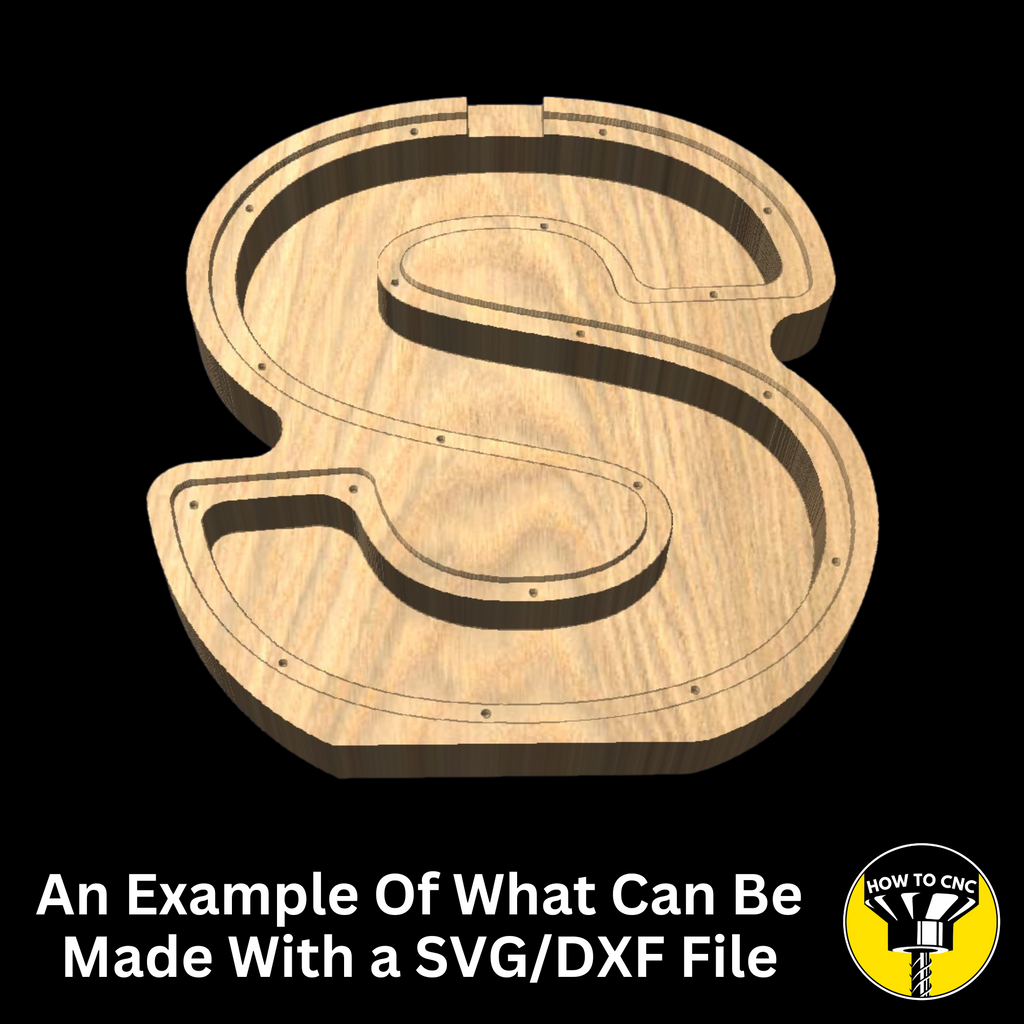 Letter S Money Box SVG File for CNC Router, Alphabet Money Box CNC SVG, Money Box Router File, (Digital Download)