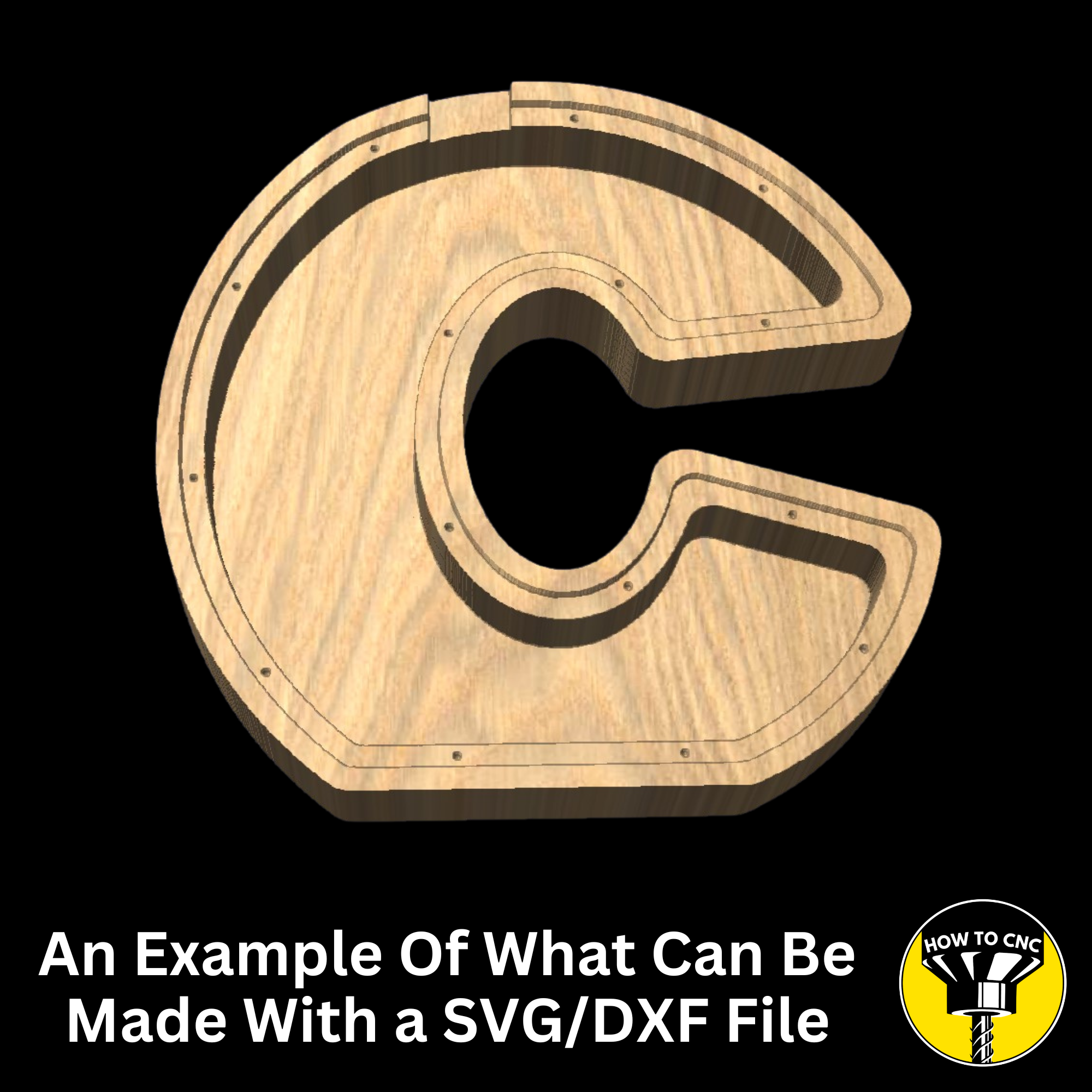 Letter C Money Box SVG File for CNC Router, Alphabet Money Box CNC SVG, Money Box Router File, (Digital Download)