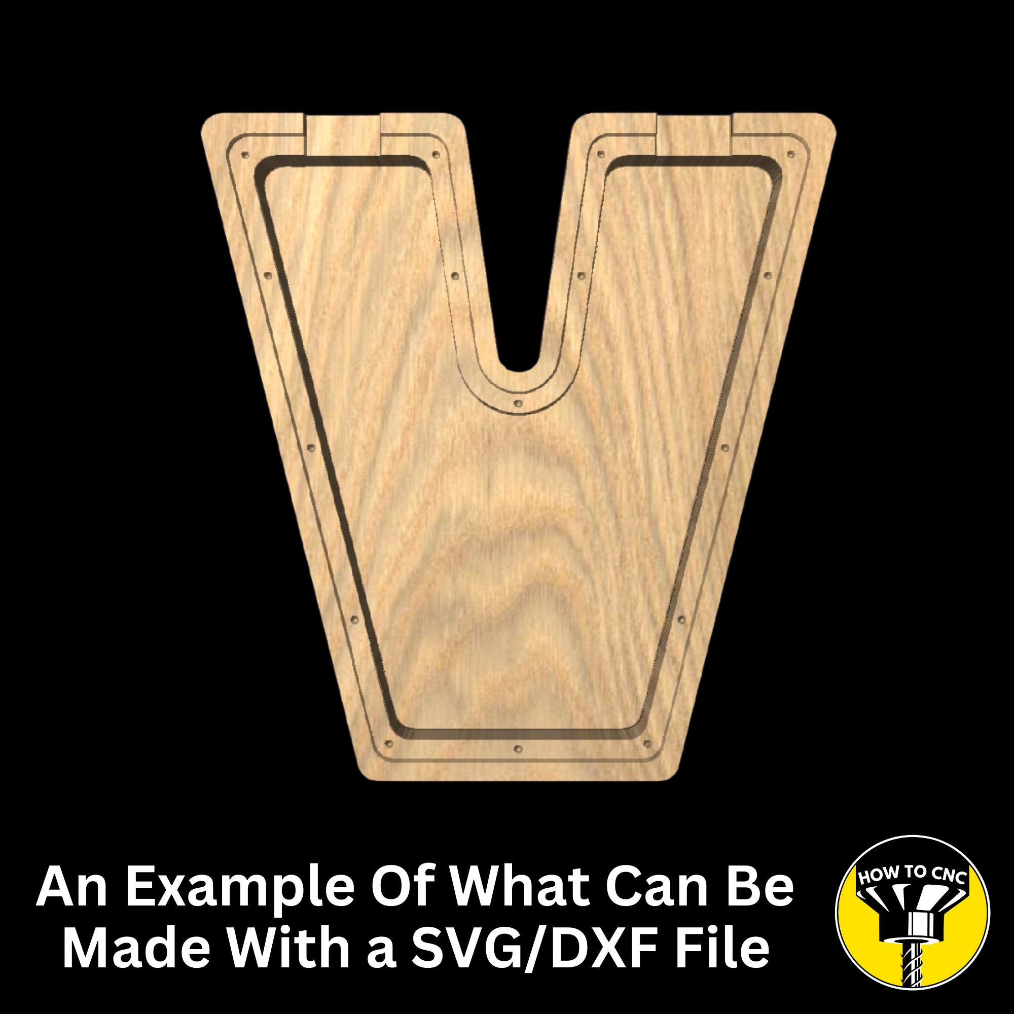 Letter V Money Box SVG File for CNC Router, Alphabet Money Box CNC SVG, Money Box Router File, (Digital Download)