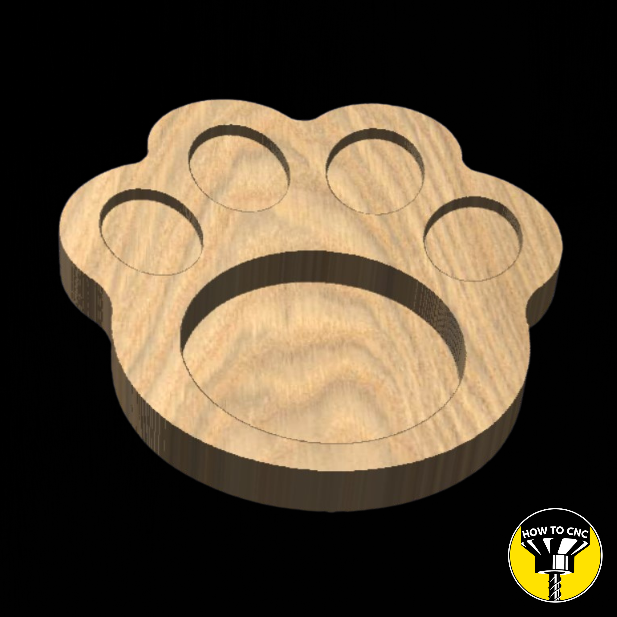 Cat Paw Bowl SVG File, CNC Pet Bowl File, Pet Bowl CNC Router File (Digital Download)