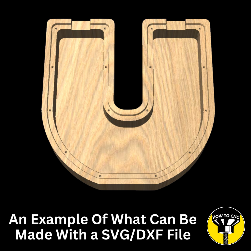 Letter U Money Box SVG File for CNC Router, Alphabet Money Box CNC SVG, Money Box Router File, (Digital Download)