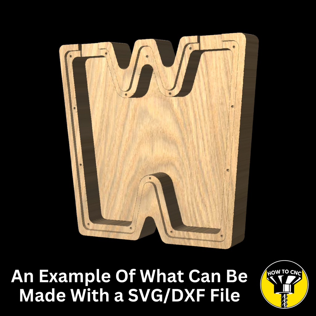 Letter W Money Box SVG File for CNC Router, Alphabet Money Box CNC SVG, Money Box Router File, (Digital Download)
