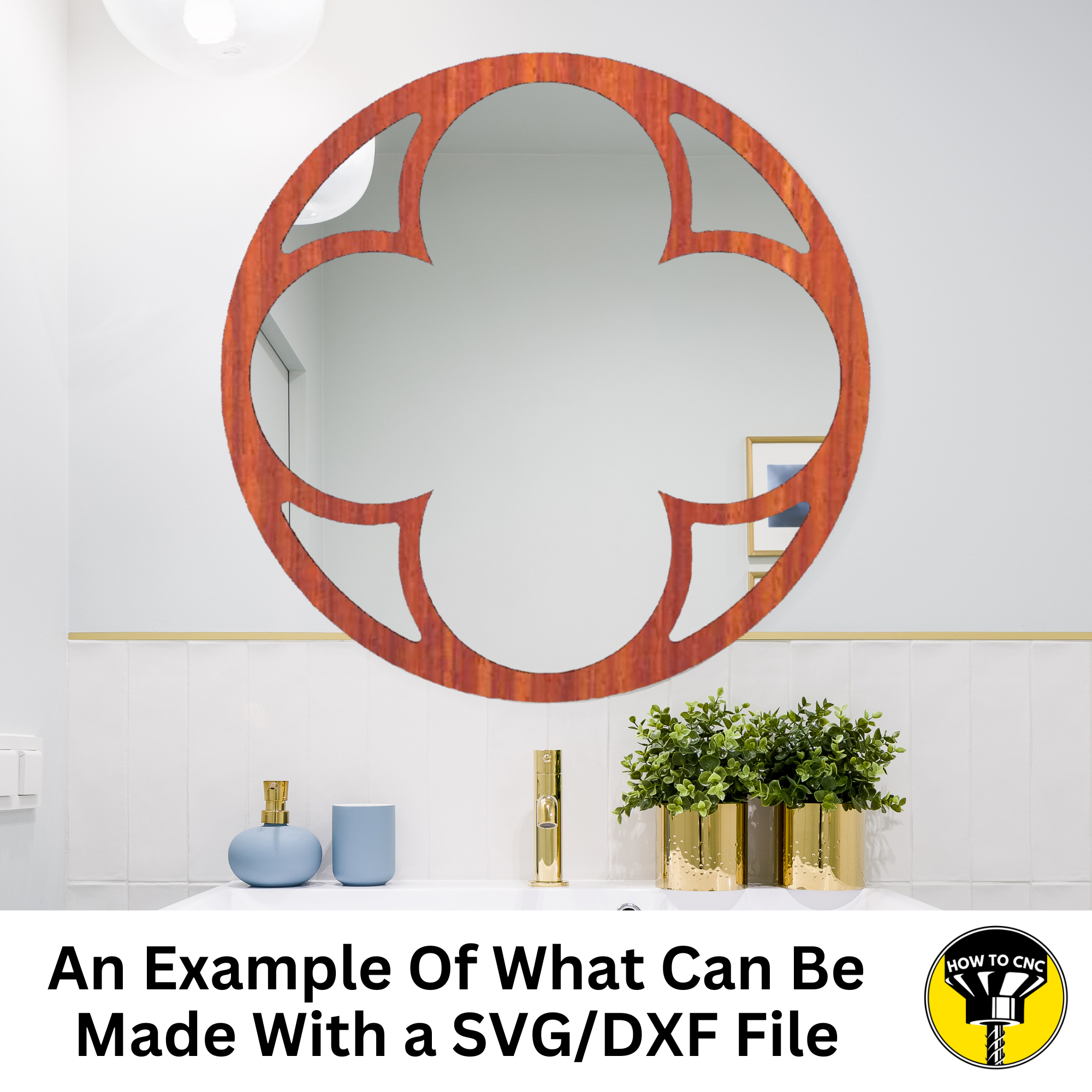 Round Mirror Frame SVG File, CNC Router Mirror Frame File, Mirror Frame File (Digital Download)