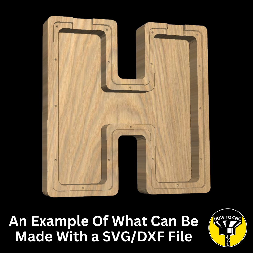 Letter H Money Box SVG File for CNC Router, Alphabet Money Box CNC SVG, Money Box Router File, (Digital Download)