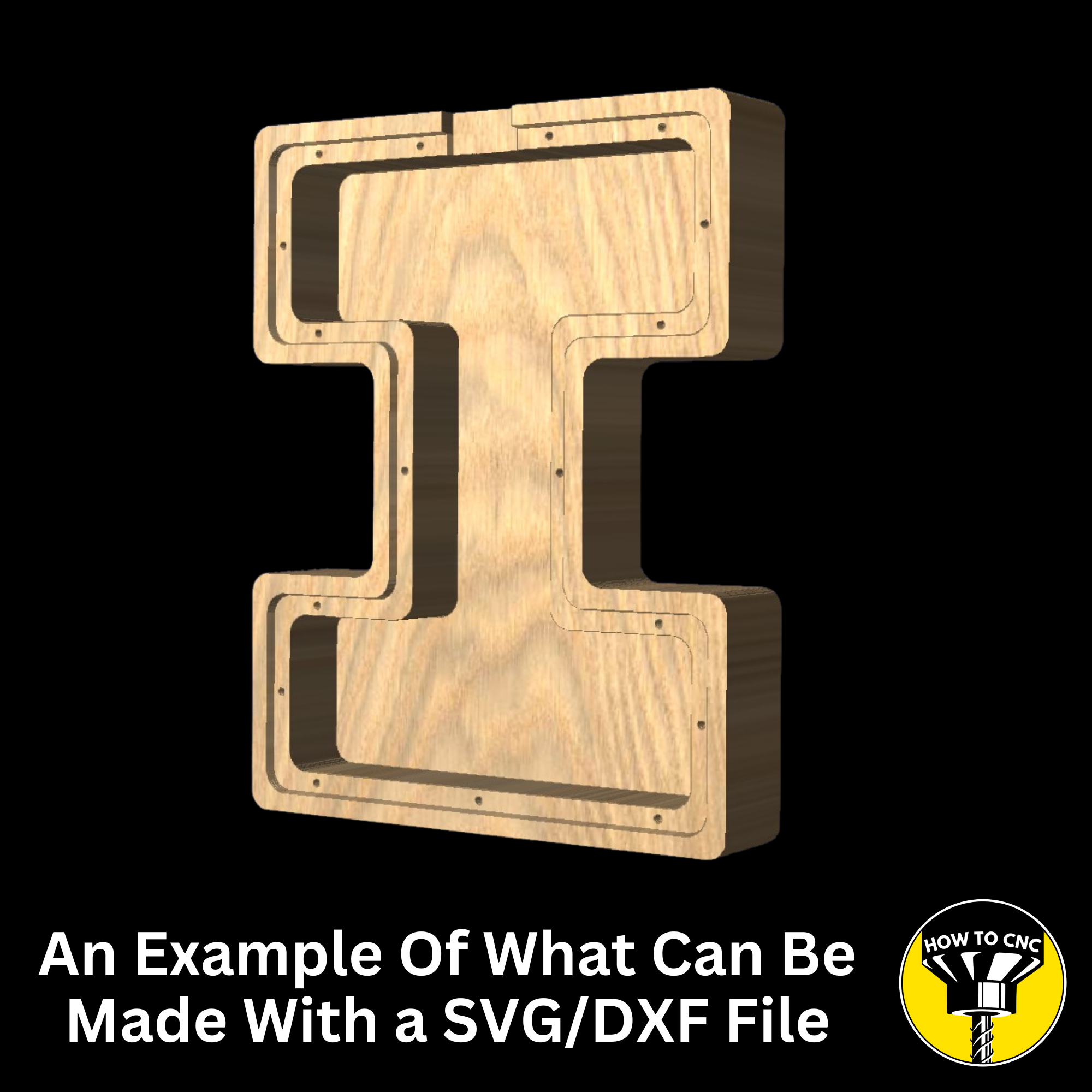 Letter I Money Box SVG File for CNC Router, Alphabet Money Box CNC SVG, Money Box Router File, (Digital Download)