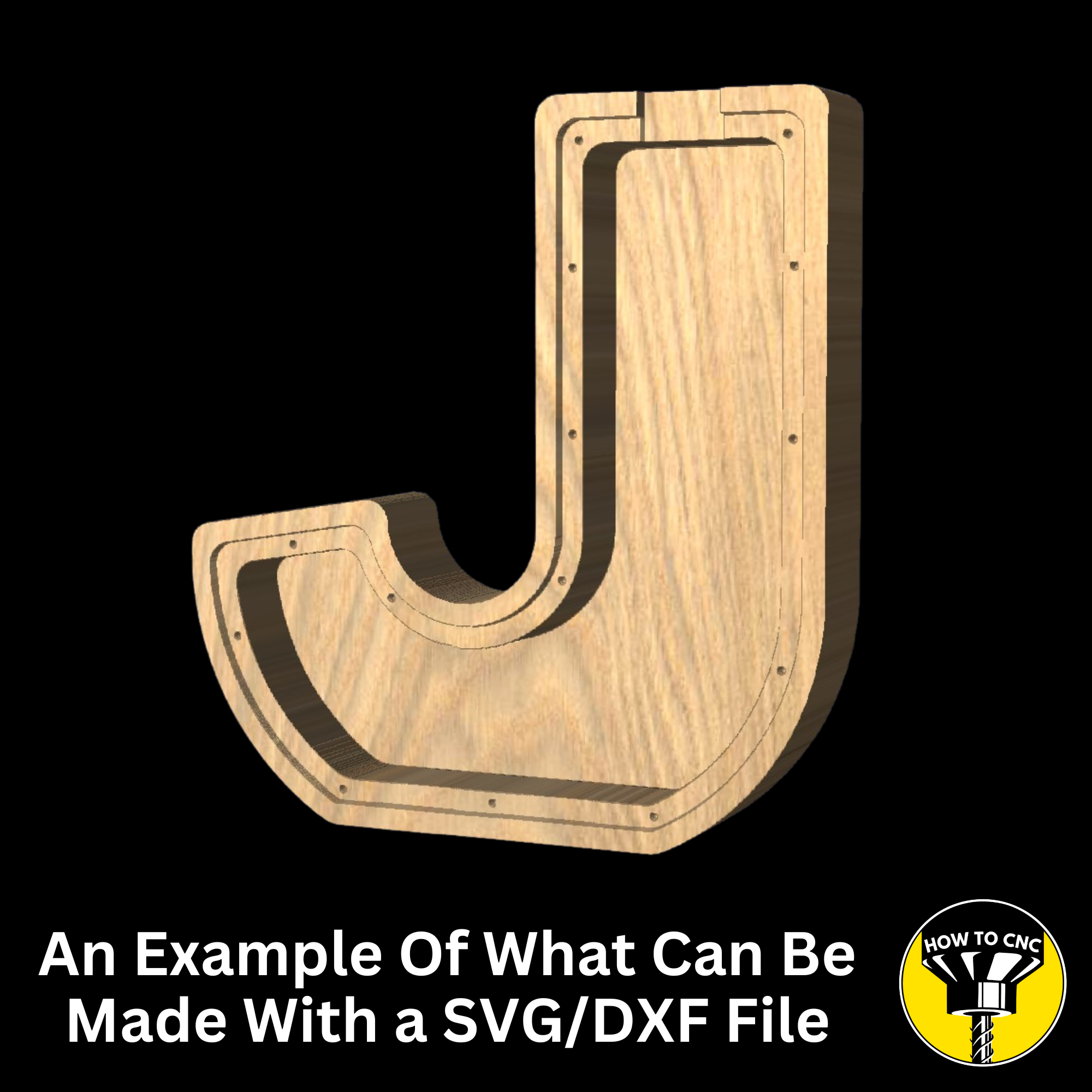 Letter J Money Box SVG File for CNC Router, Alphabet Money Box CNC SVG, Money Box Router File, (Digital Download)