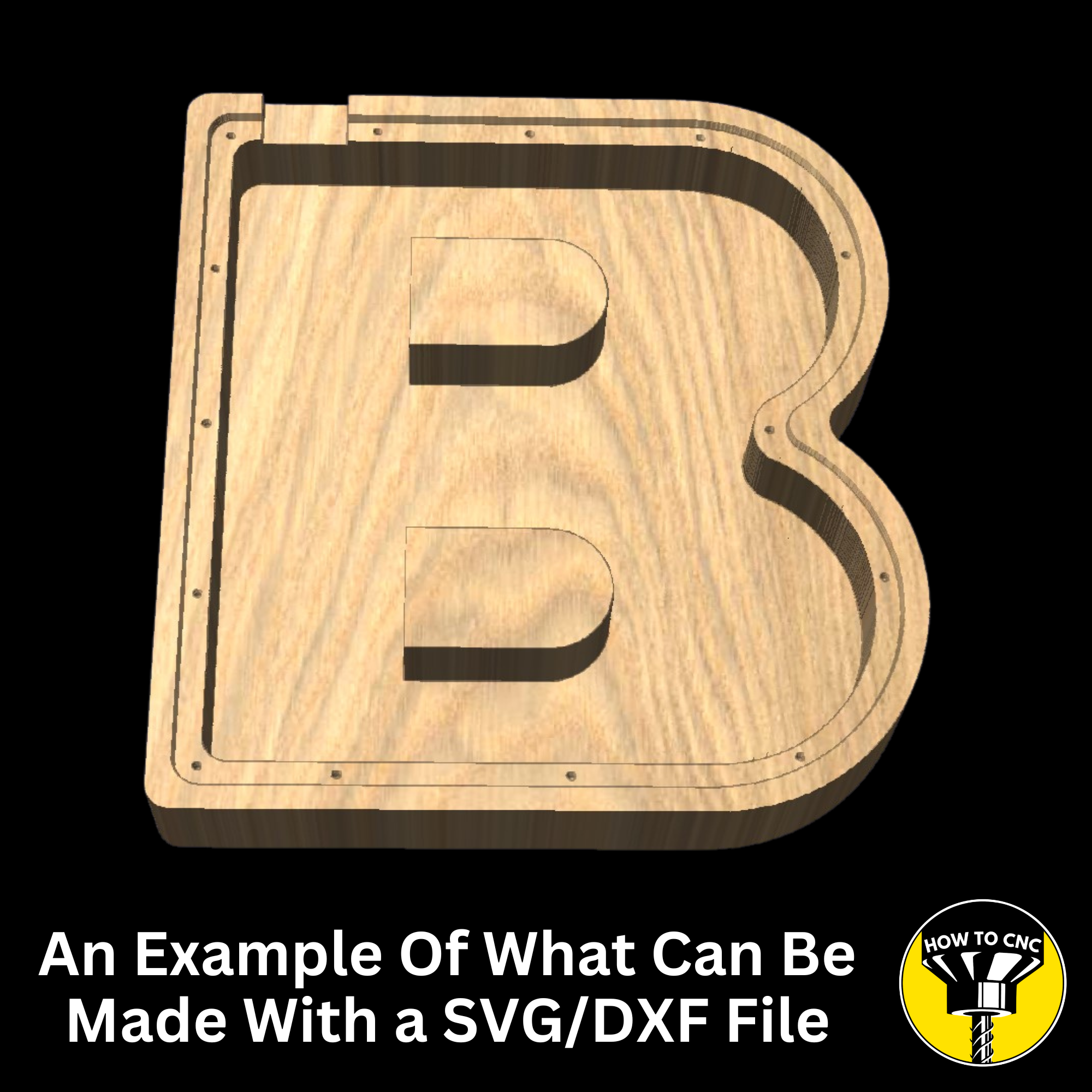 Letter B Money Box SVG File for CNC Router, Alphabet Money Box CNC SVG, Money Box Router File, (Digital Download)