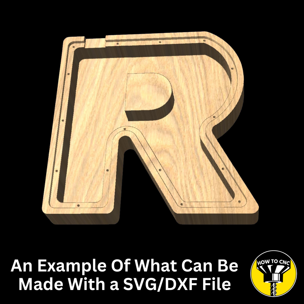 Letter R Money Box SVG File for CNC Router, Alphabet Money Box CNC SVG, Money Box Router File, (Digital Download)