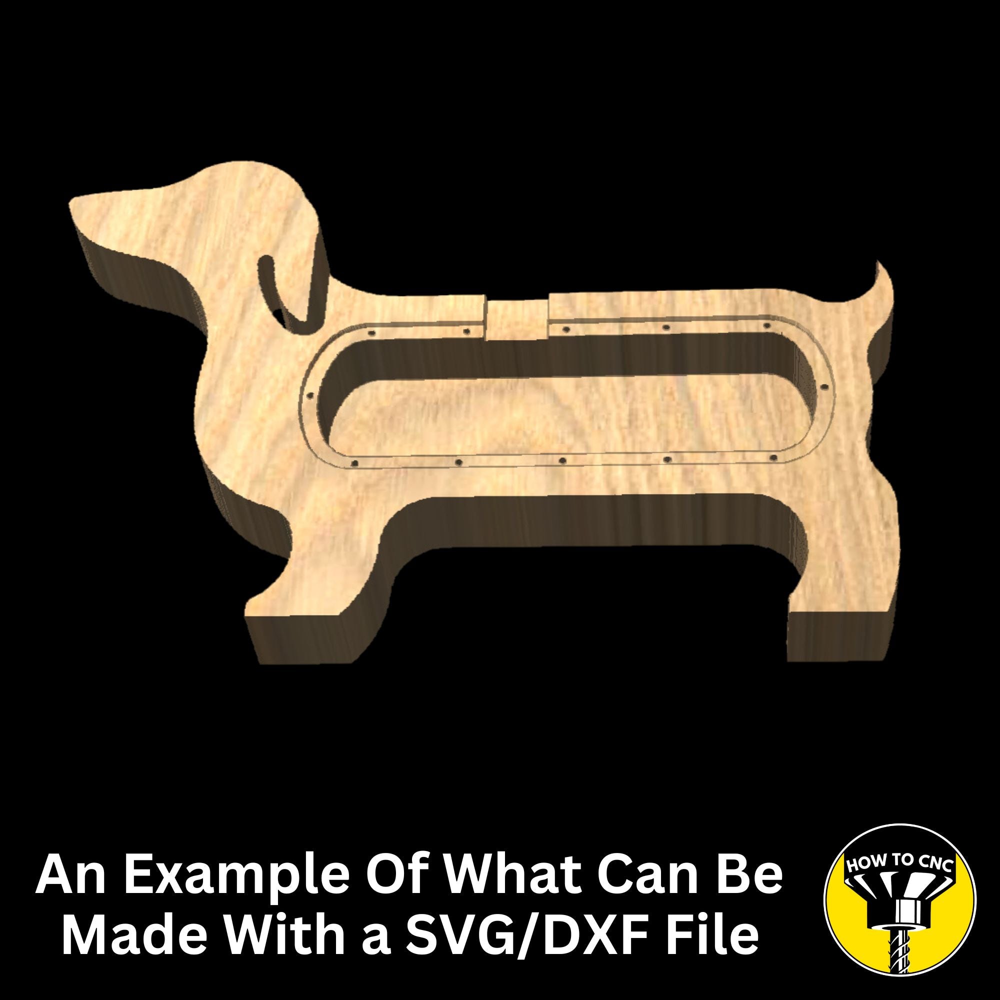 Sausage Dog Money Box SVG File for CNC Router, Alphabet Money Box CNC SVG, Money Box Router File, (Digital Download)