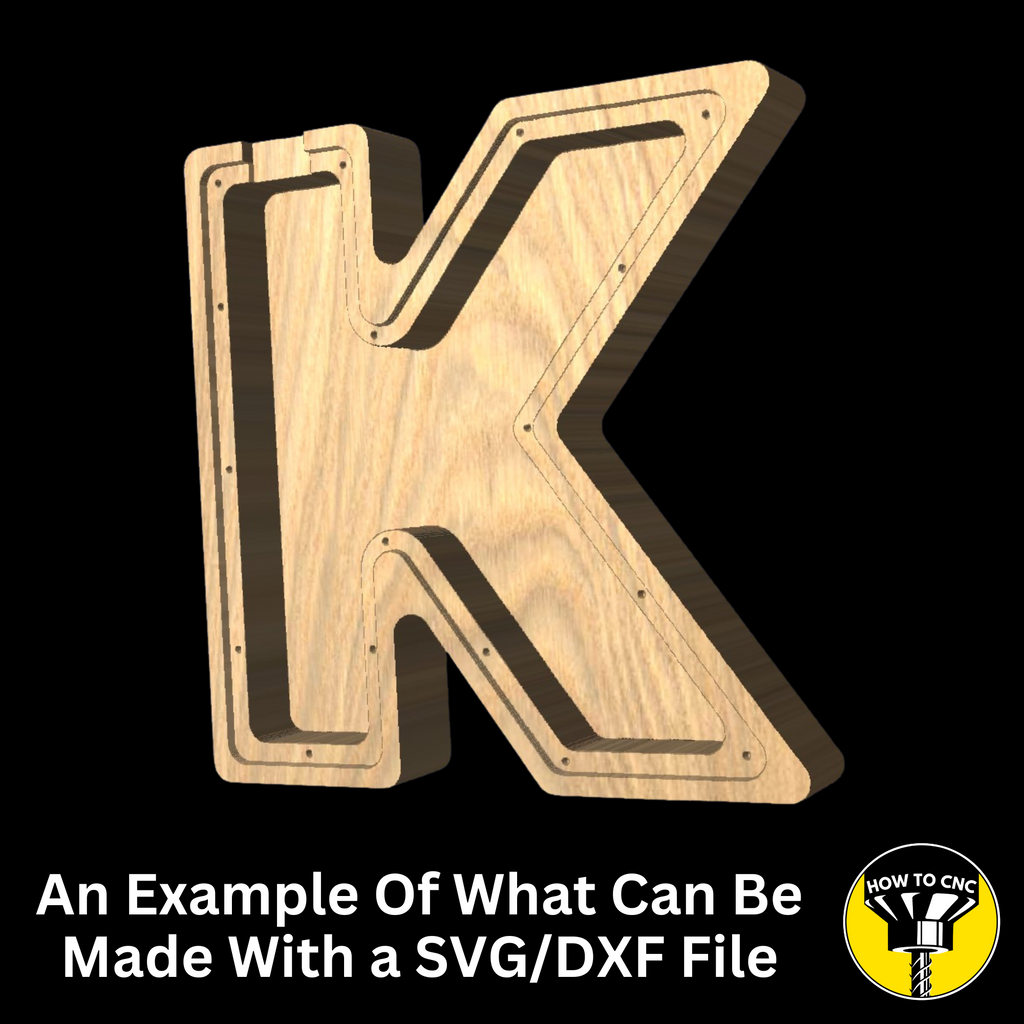 Letter K Money Box SVG File for CNC Router, Alphabet Money Box CNC SVG, Money Box Router File, (Digital Download)