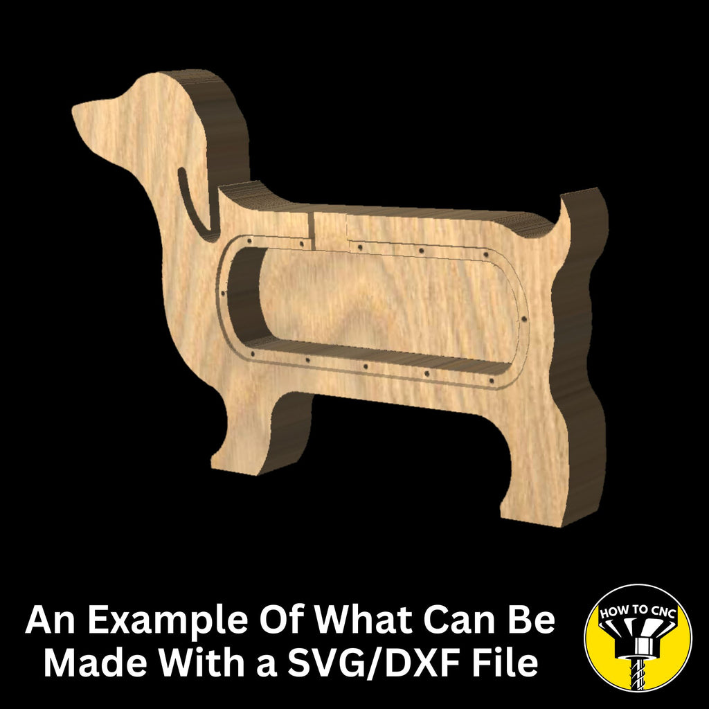 Sausage Dog Money Box SVG File for CNC Router, Alphabet Money Box CNC SVG, Money Box Router File, (Digital Download)