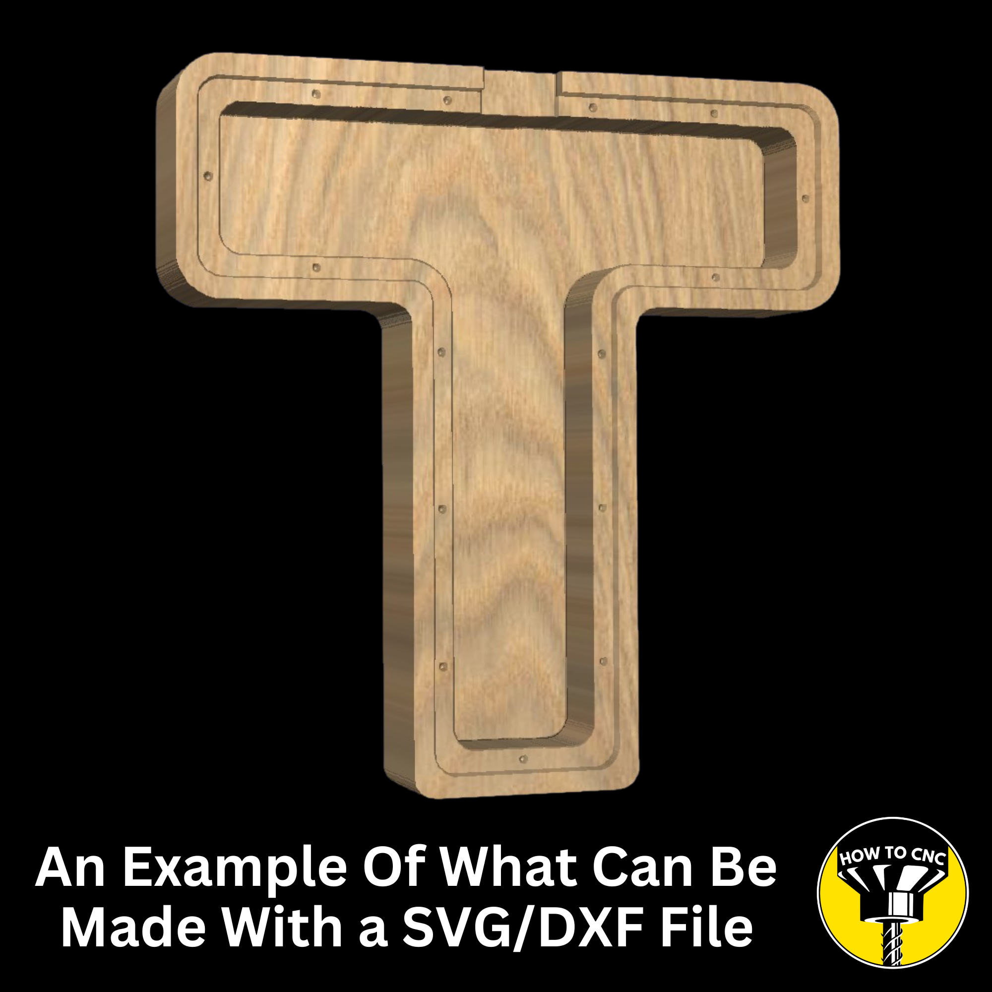 Letter T Money Box SVG File for CNC Router, Alphabet Money Box CNC SVG, Money Box Router File, (Digital Download)