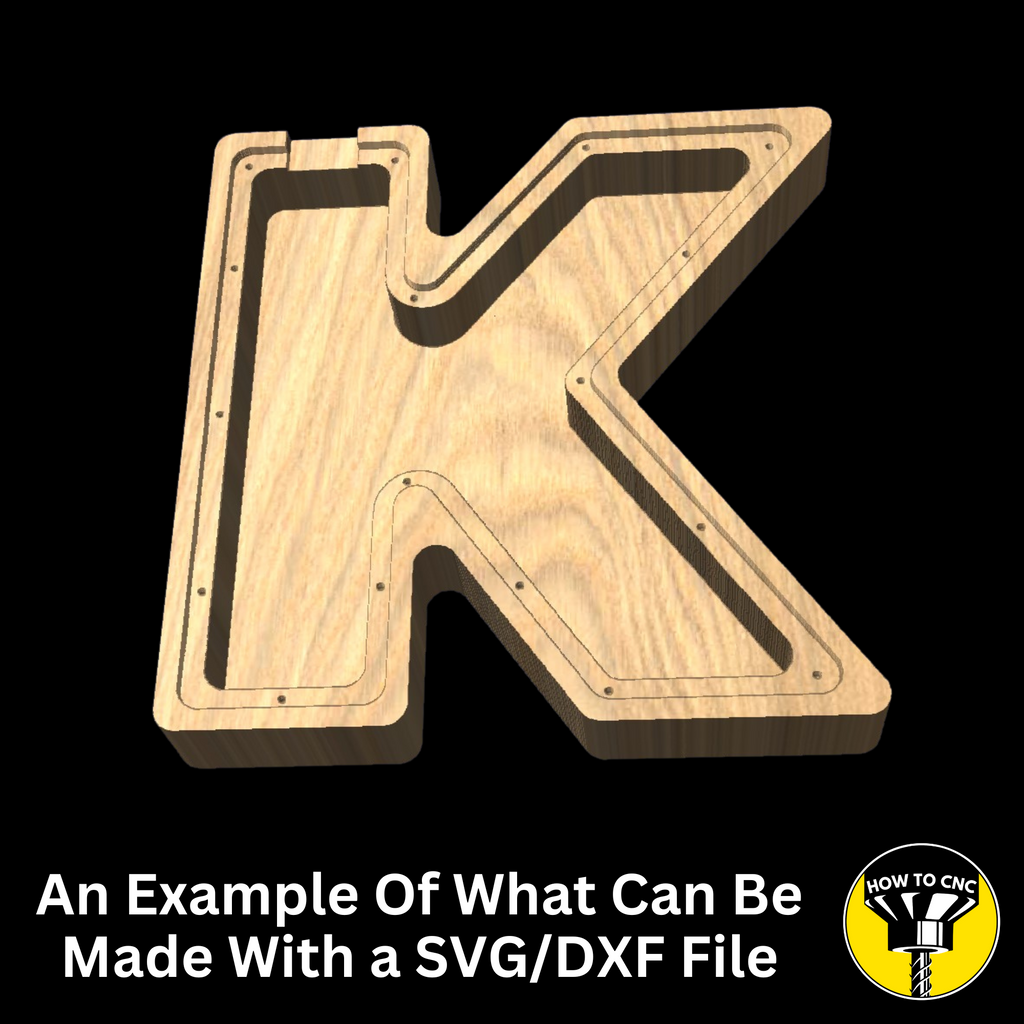 Letter K Money Box SVG File for CNC Router, Alphabet Money Box CNC SVG, Money Box Router File, (Digital Download)