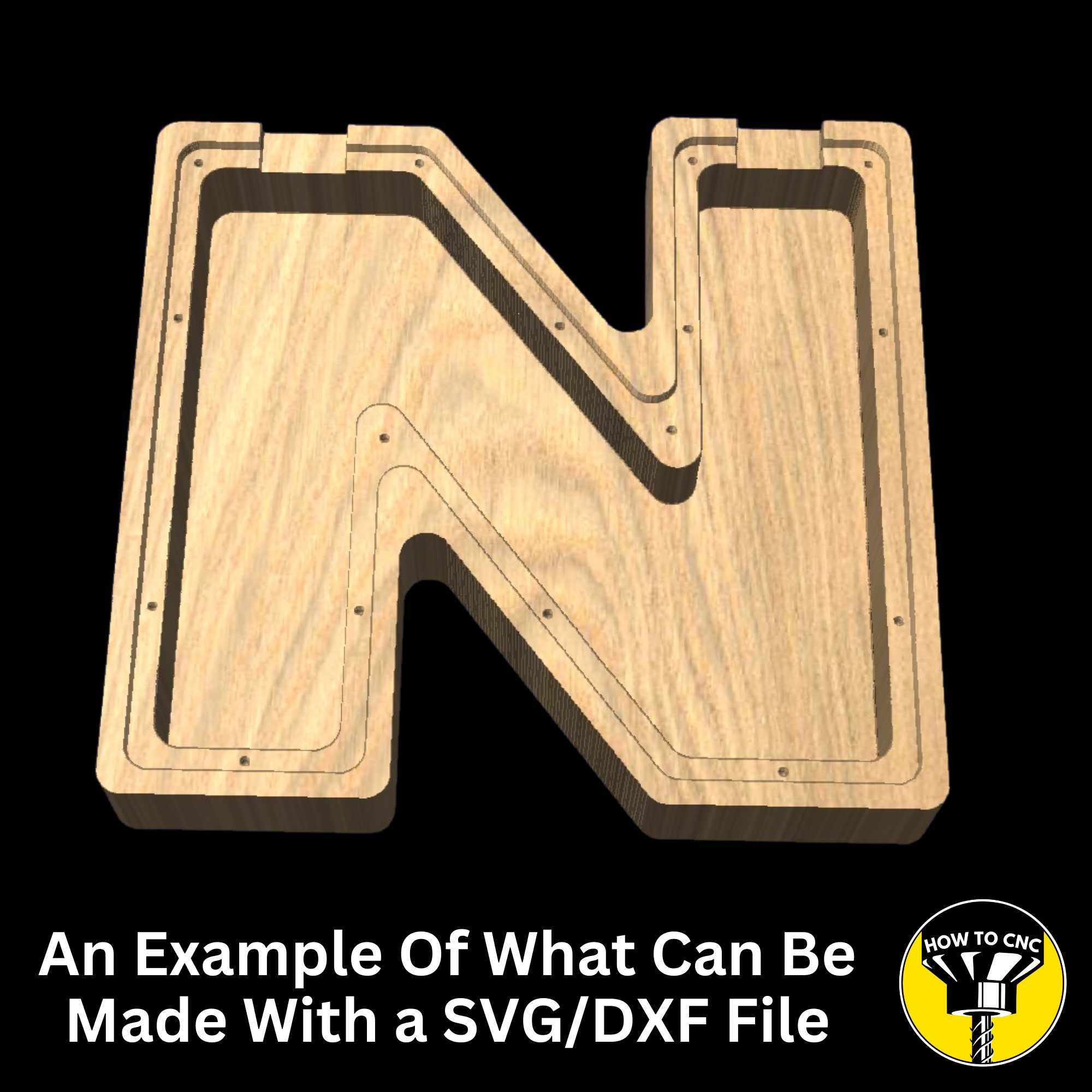 Letter N Money Box SVG File for CNC Router, Alphabet Money Box CNC SVG, Money Box Router File, (Digital Download)