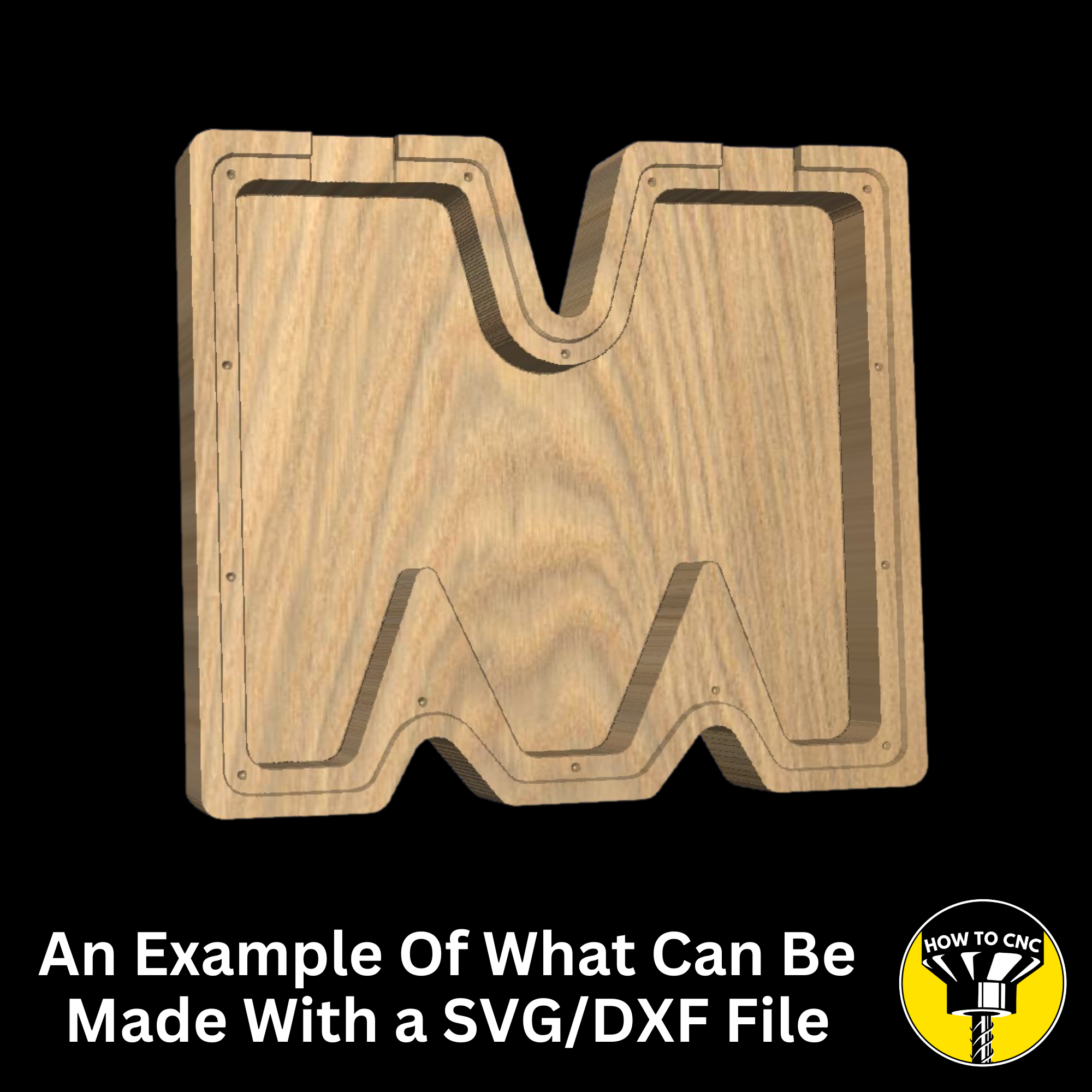 Letter M Money Box SVG File for CNC Router, Alphabet Money Box CNC SVG, Money Box Router File, (Digital Download)