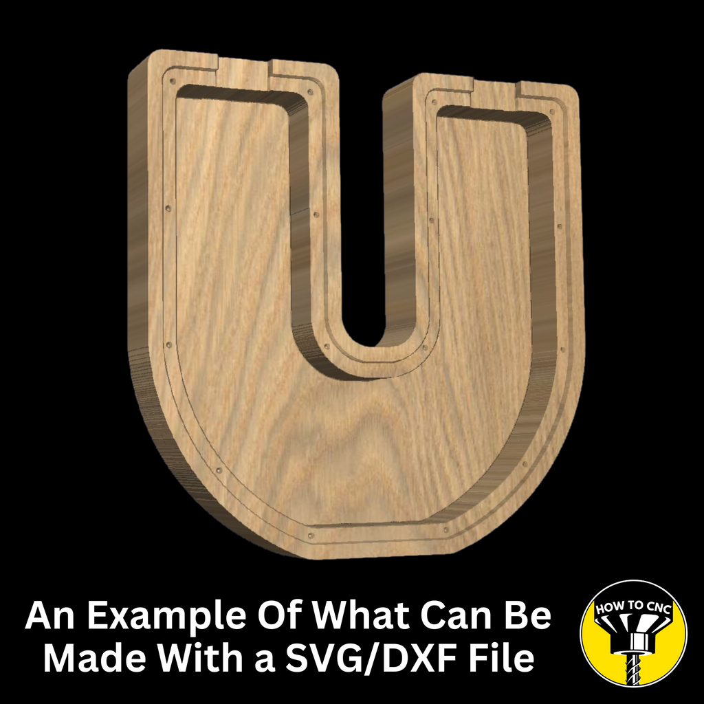 Letter U Money Box SVG File for CNC Router, Alphabet Money Box CNC SVG, Money Box Router File, (Digital Download)