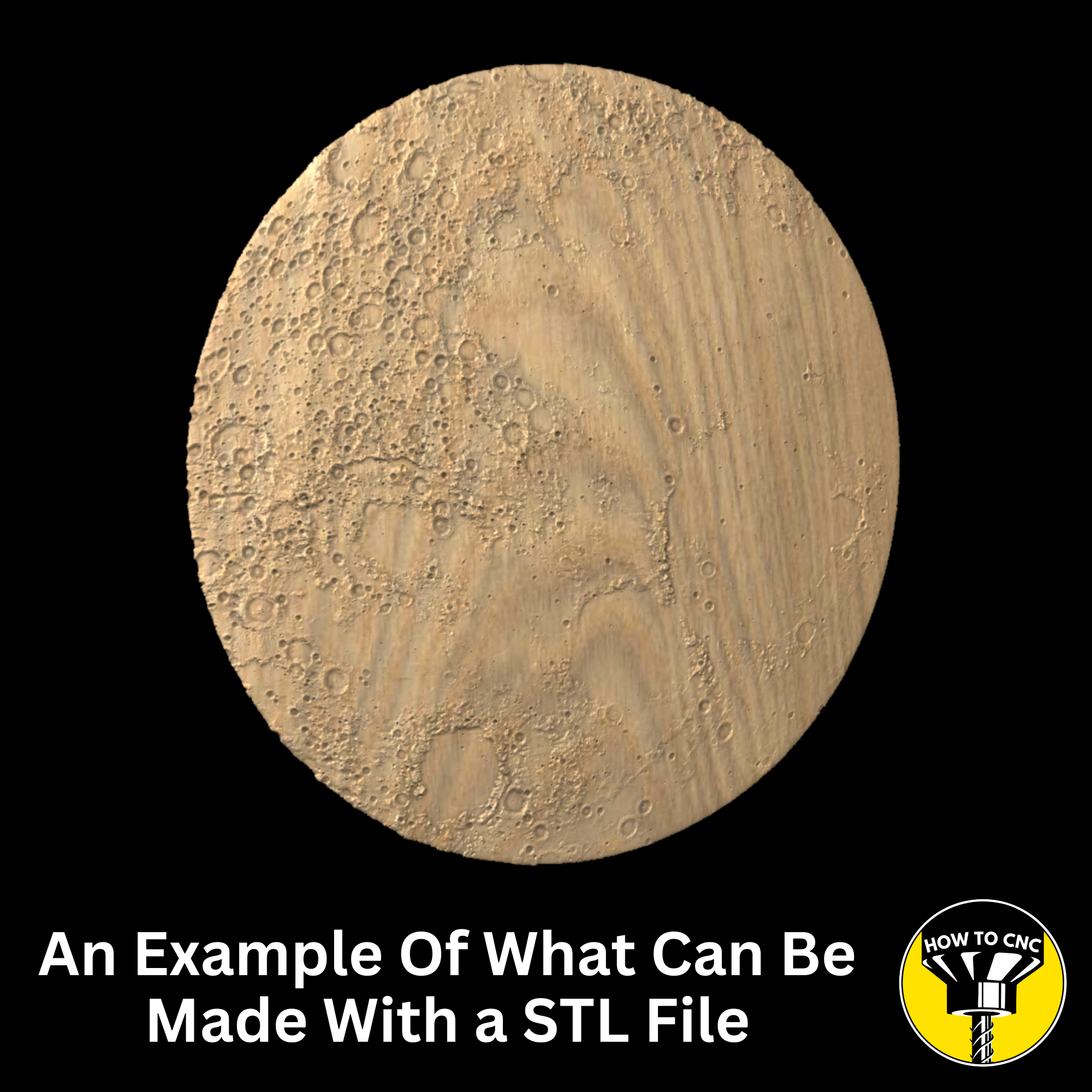 3D Dome Moon STL File for CNC & 3D Printing, CNC Wall Art Decor (Digital Download)