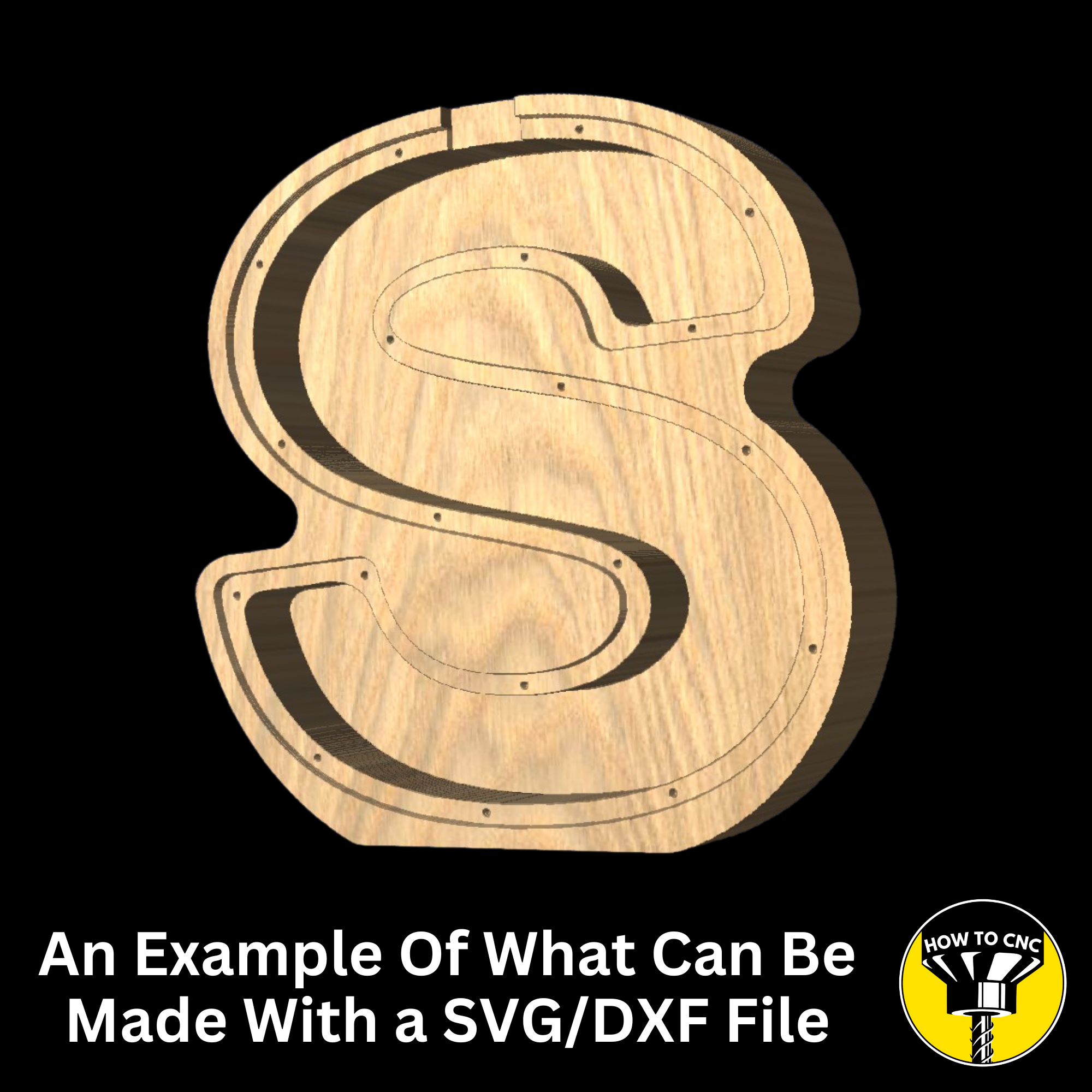 Letter S Money Box SVG File for CNC Router, Alphabet Money Box CNC SVG, Money Box Router File, (Digital Download)