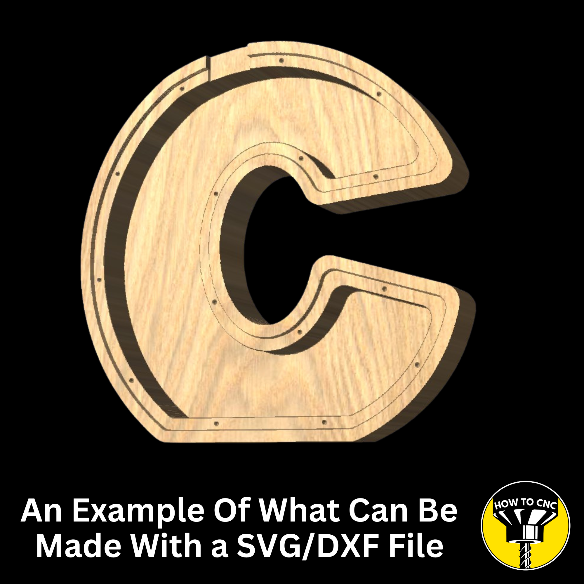 Letter C Money Box SVG File for CNC Router, Alphabet Money Box CNC SVG, Money Box Router File, (Digital Download)