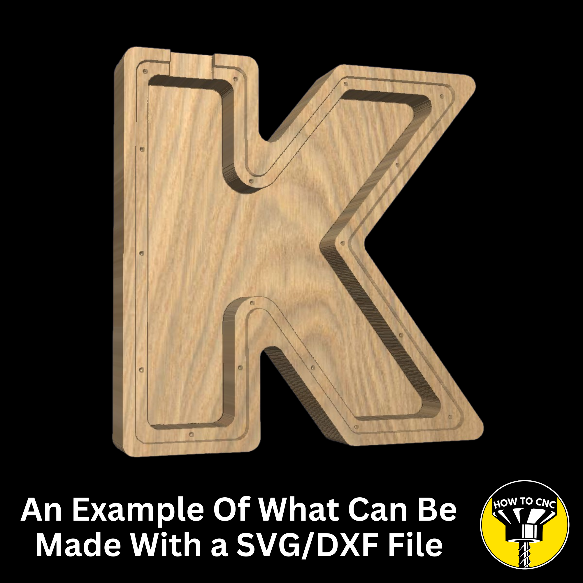 Letter K Money Box SVG File for CNC Router, Alphabet Money Box CNC SVG, Money Box Router File, (Digital Download)