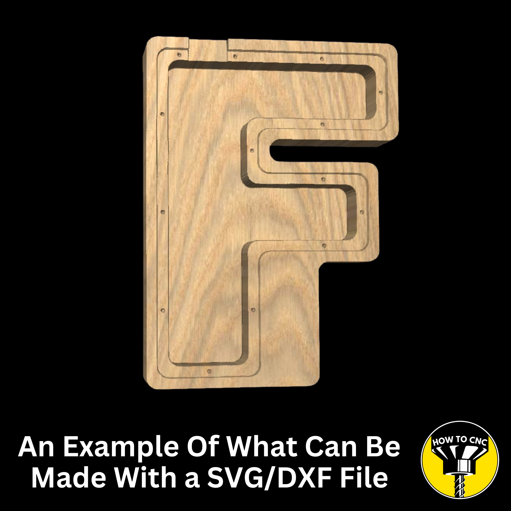 Letter F Money Box SVG File for CNC Router, Alphabet Money Box CNC SVG, Money Box Router File, (Digital Download)