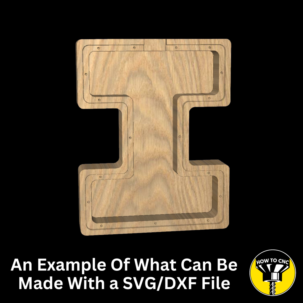Letter I Money Box SVG File for CNC Router, Alphabet Money Box CNC SVG, Money Box Router File, (Digital Download)