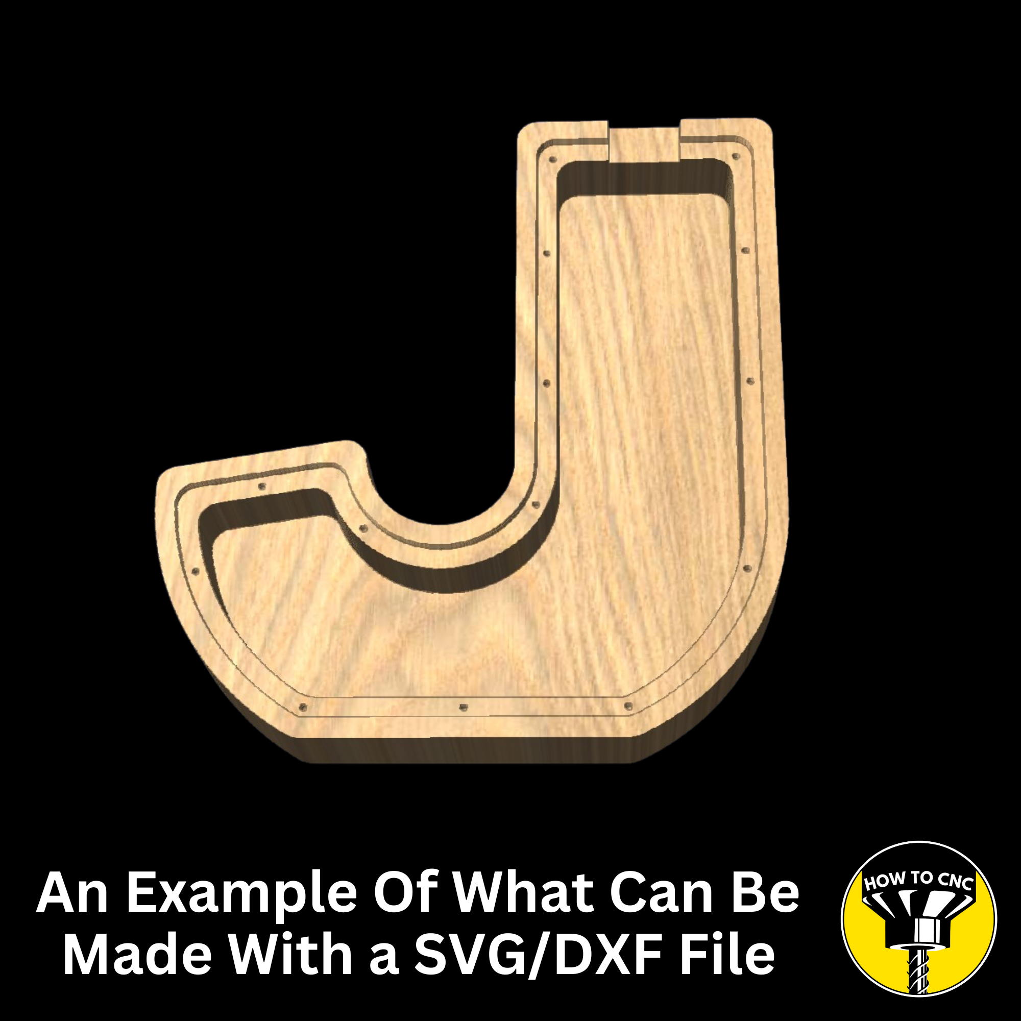 Letter J Money Box SVG File for CNC Router, Alphabet Money Box CNC SVG, Money Box Router File, (Digital Download)