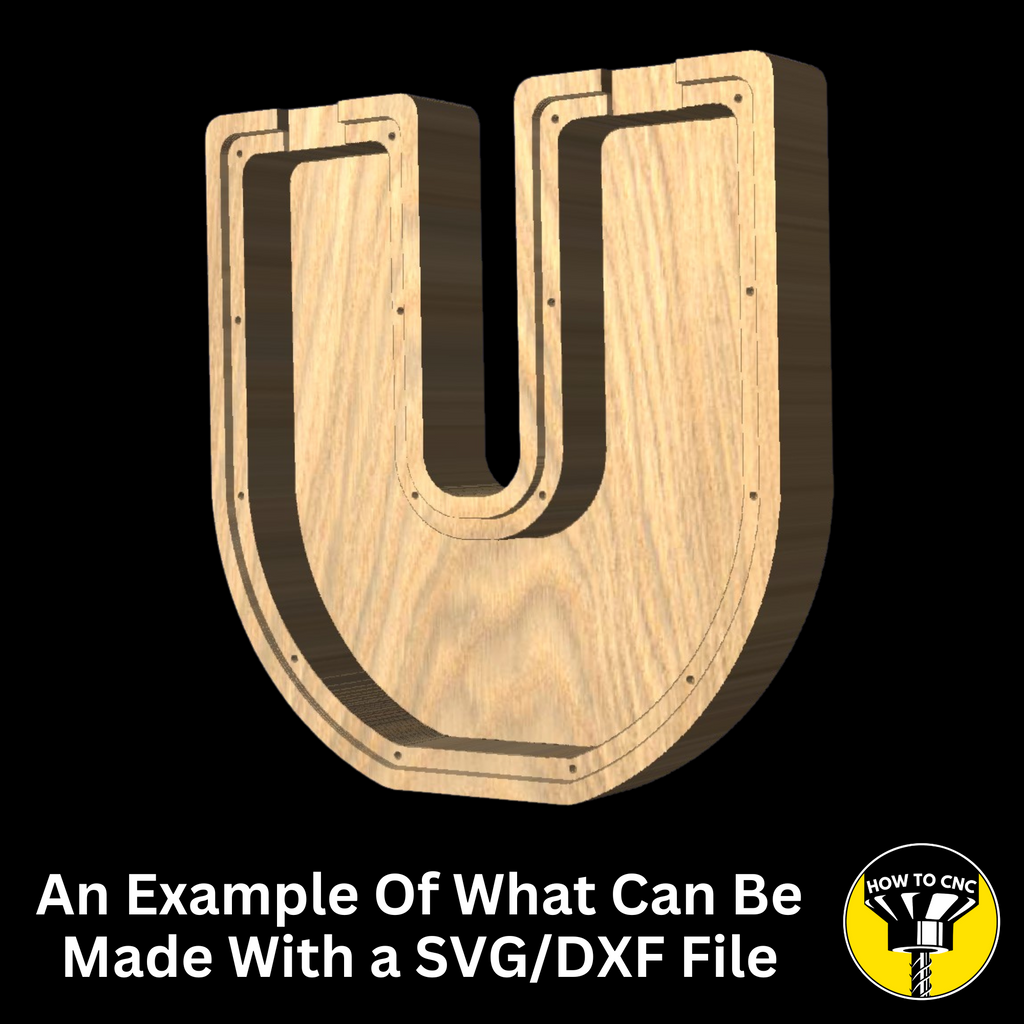 Letter U Money Box SVG File for CNC Router, Alphabet Money Box CNC SVG, Money Box Router File, (Digital Download)