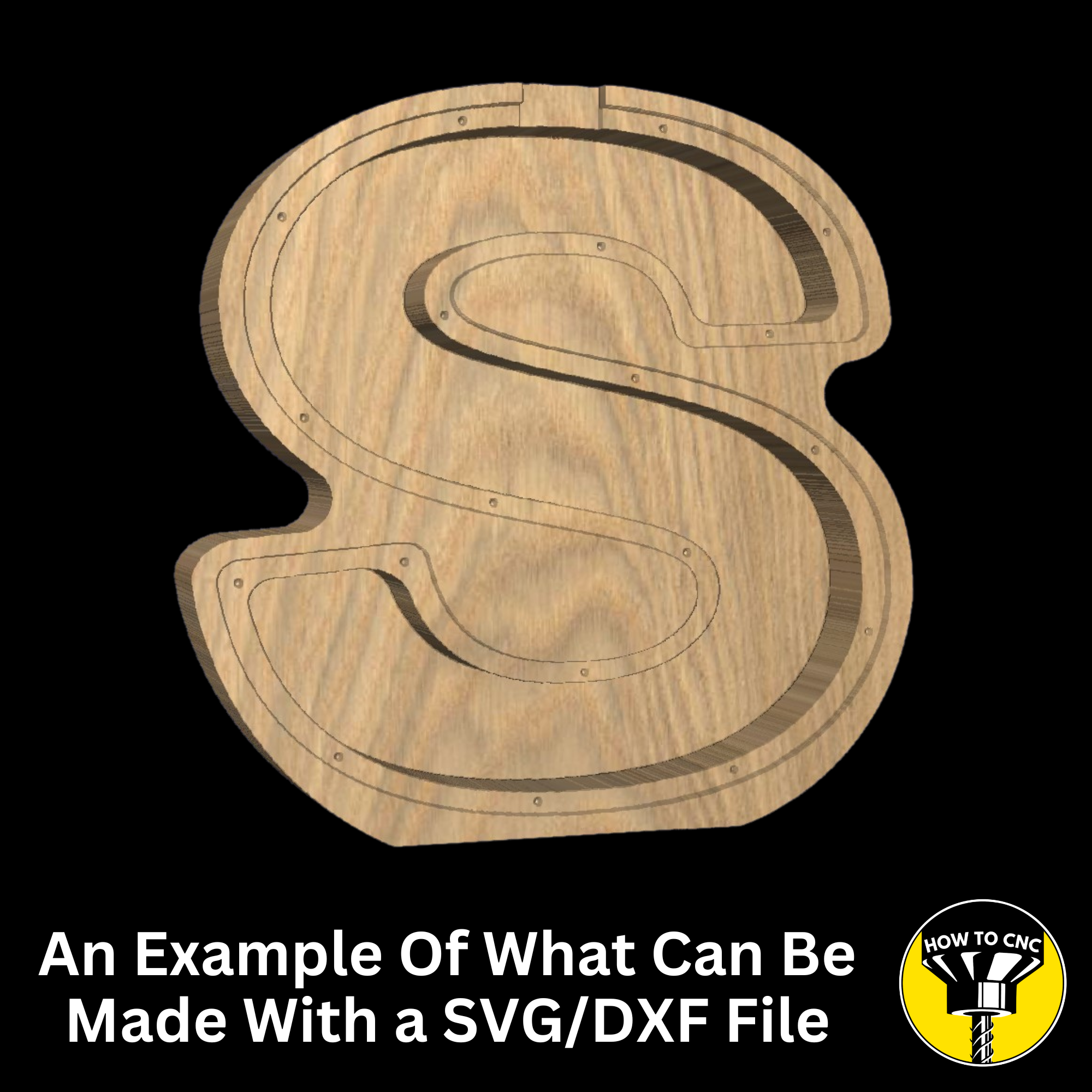 Letter S Money Box SVG File for CNC Router, Alphabet Money Box CNC SVG, Money Box Router File, (Digital Download)