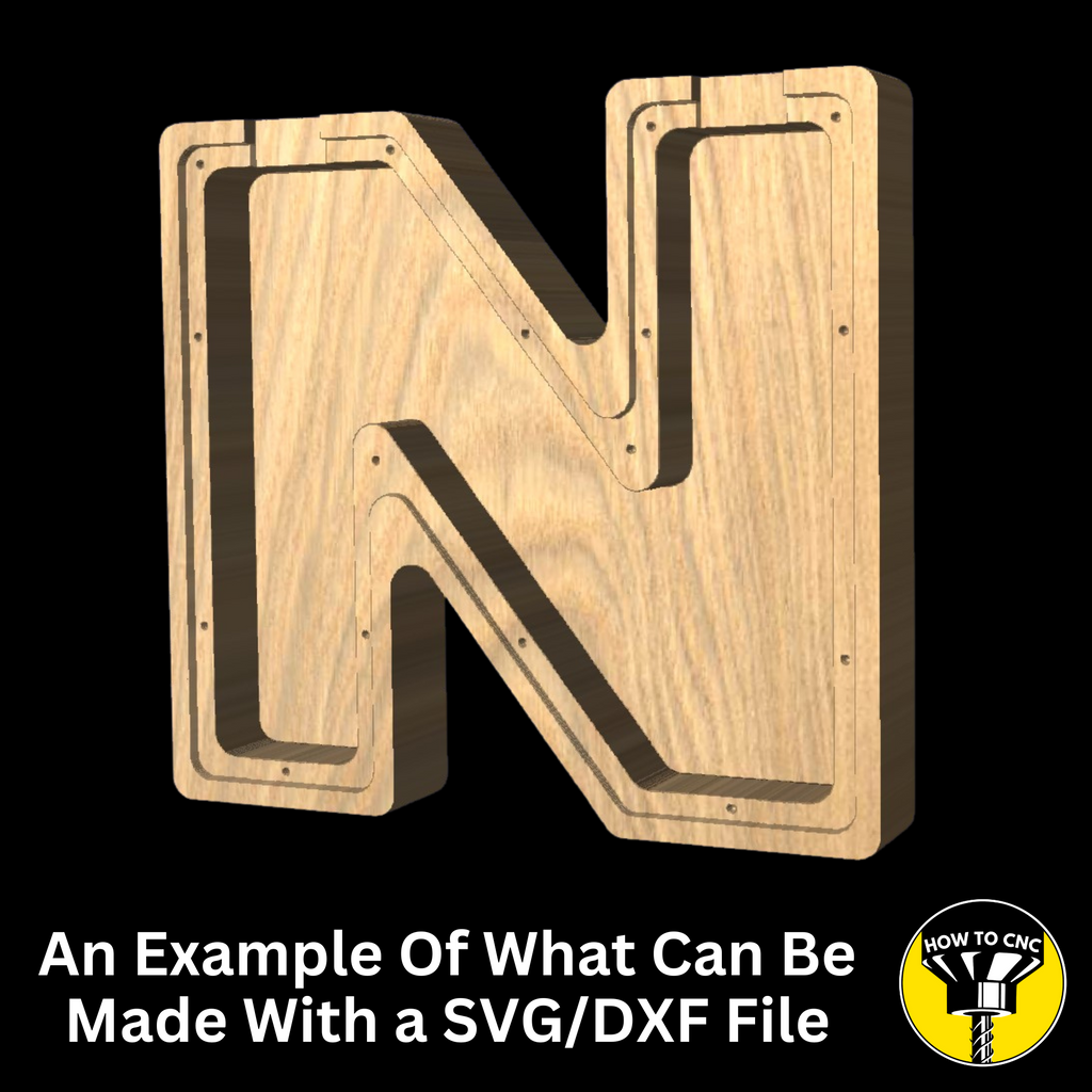 Letter N Money Box SVG File for CNC Router, Alphabet Money Box CNC SVG, Money Box Router File, (Digital Download)