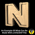 Letter N Money Box SVG File for CNC Router, Alphabet Money Box CNC SVG, Money Box Router File, (Digital Download)