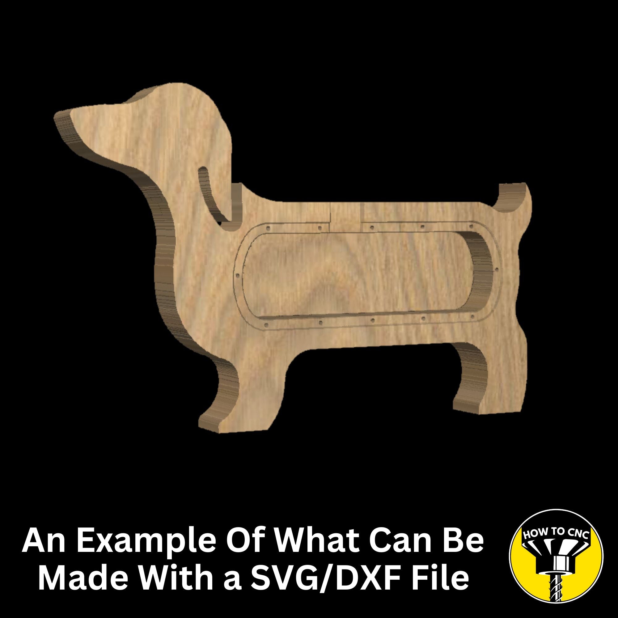 Sausage Dog Money Box SVG File for CNC Router, Alphabet Money Box CNC SVG, Money Box Router File, (Digital Download)