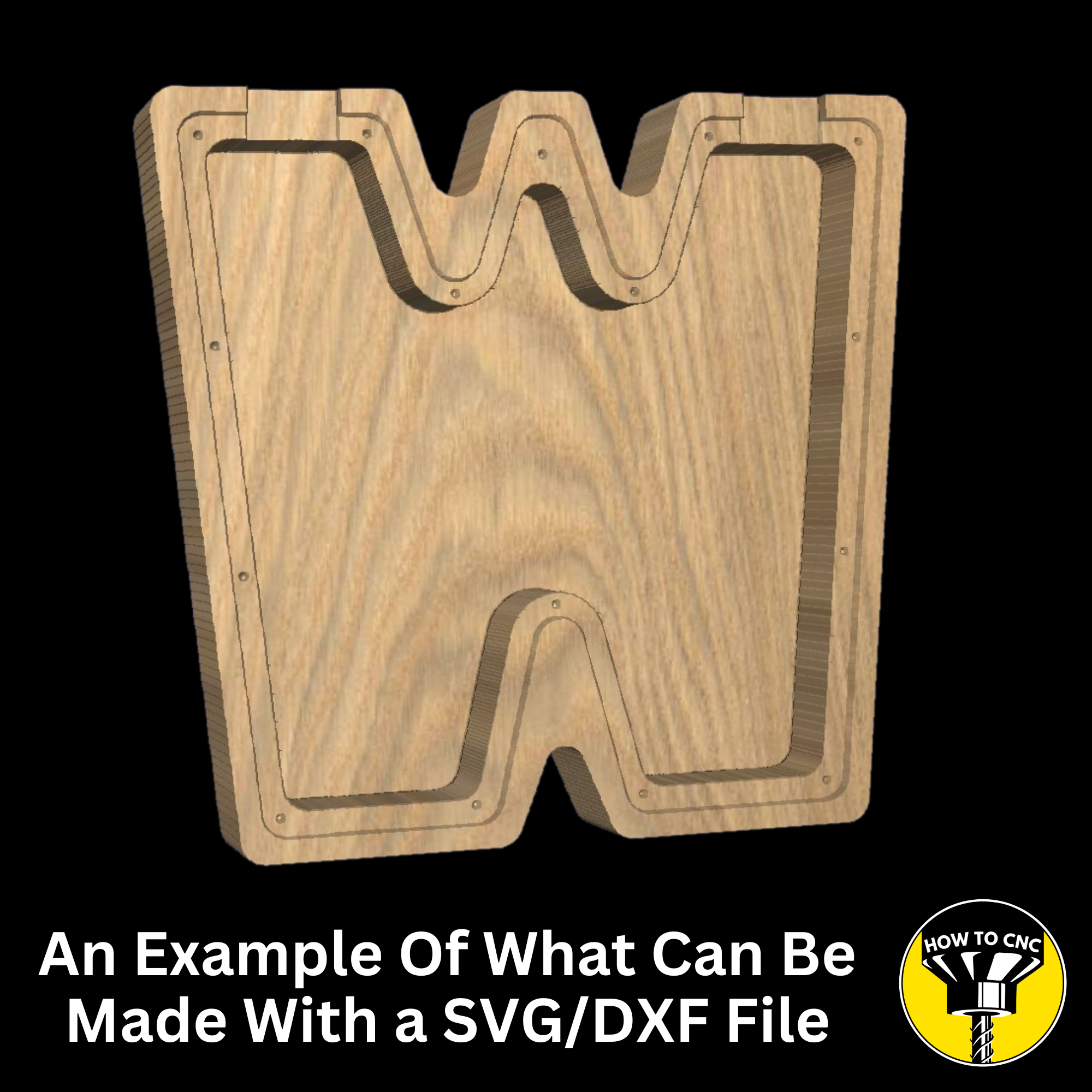 Letter W Money Box SVG File for CNC Router, Alphabet Money Box CNC SVG, Money Box Router File, (Digital Download)