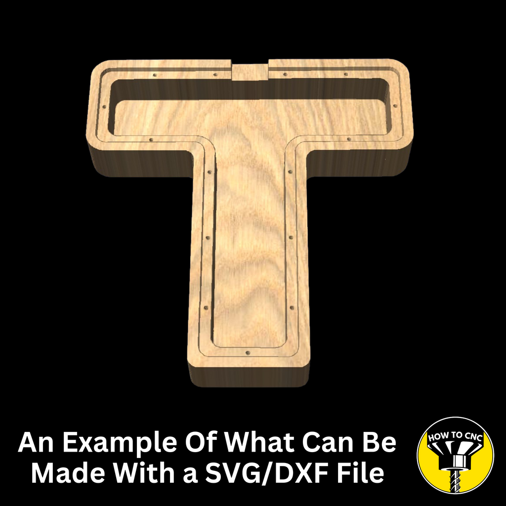 Letter T Money Box SVG File for CNC Router, Alphabet Money Box CNC SVG, Money Box Router File, (Digital Download)