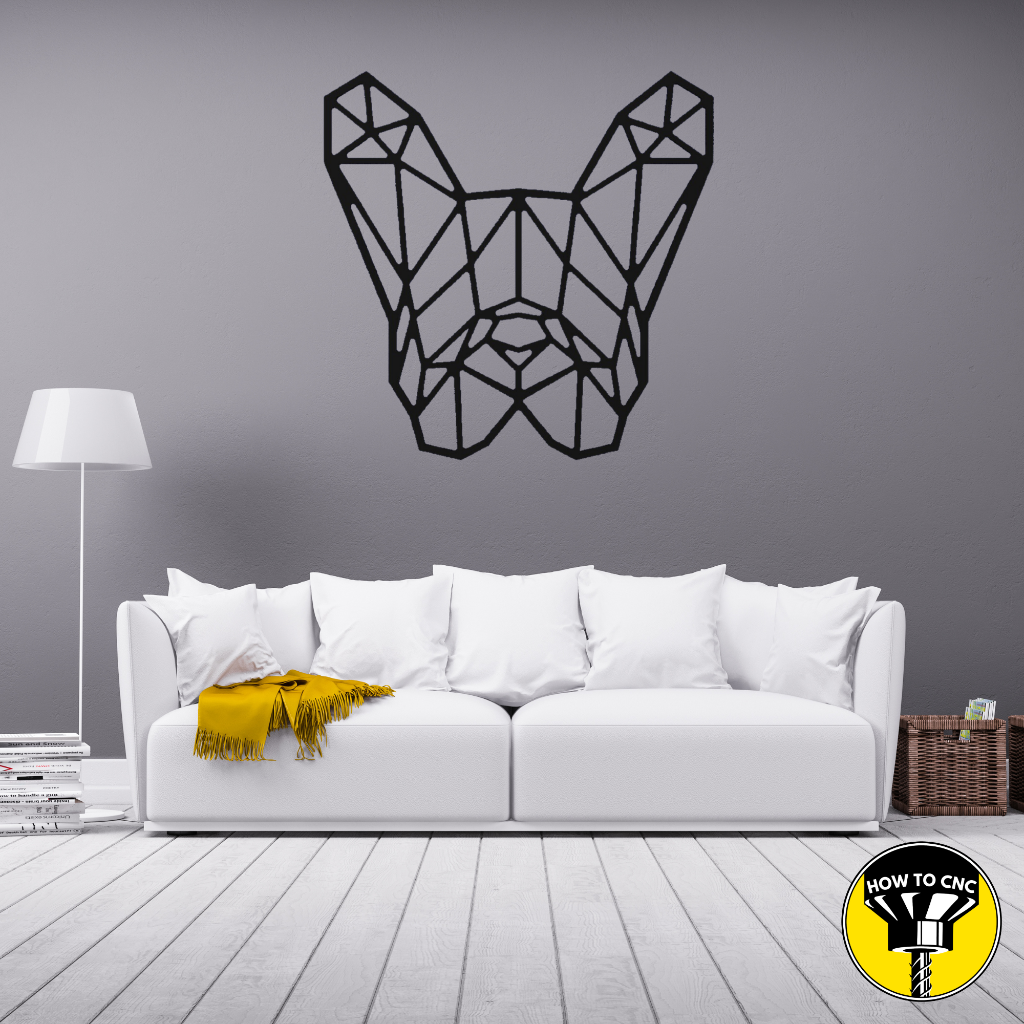 Geometric French Bulldog STL File, French Bulldog Laser Cut File, French Bulldog Router File (Digital Download)