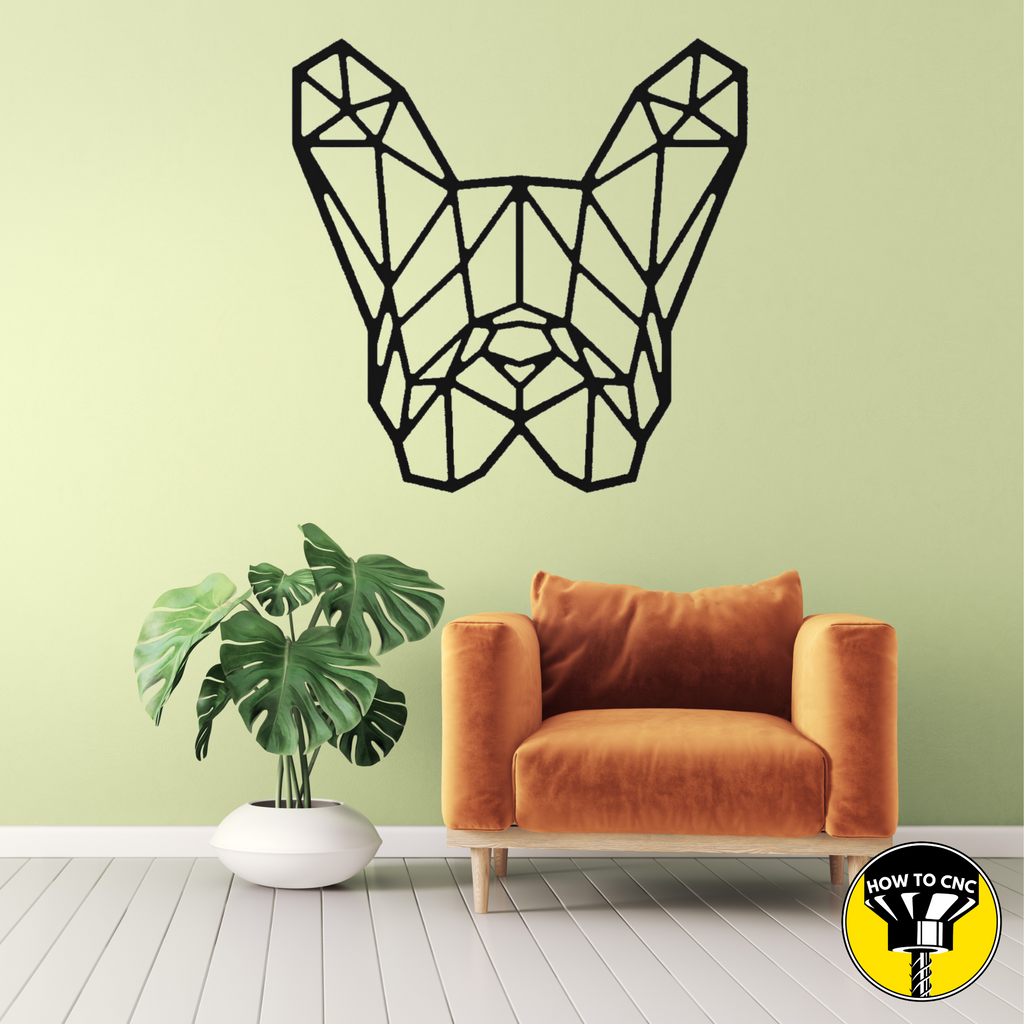 Geometric French Bulldog STL File, French Bulldog Laser Cut File, French Bulldog Router File (Digital Download)