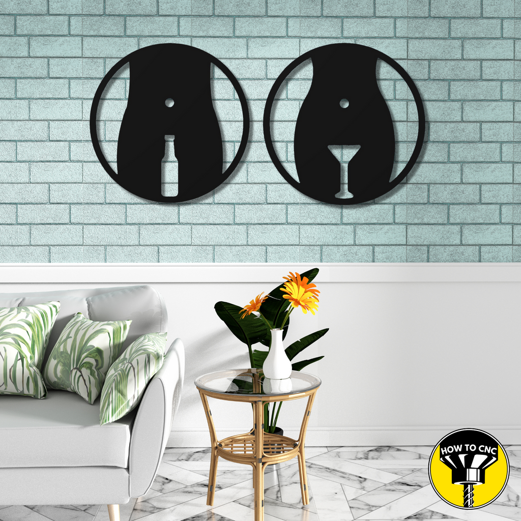 Funny Restroom Sign STL File, Bar Toilet SVG File (Digital Download)