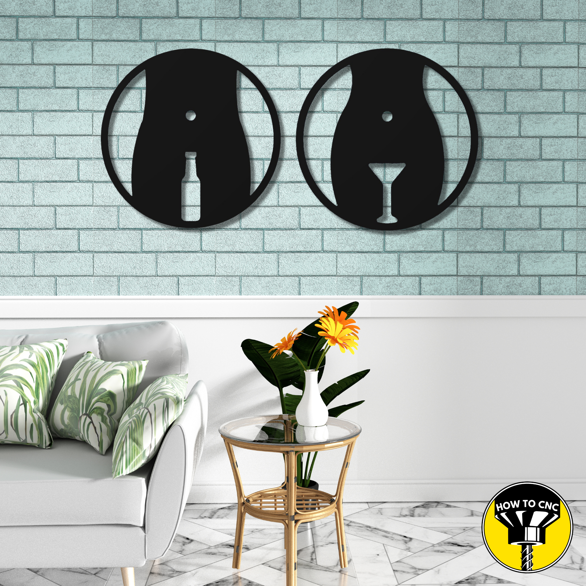 Funny Restroom Sign STL File, Bar Toilet SVG File (Digital Download)