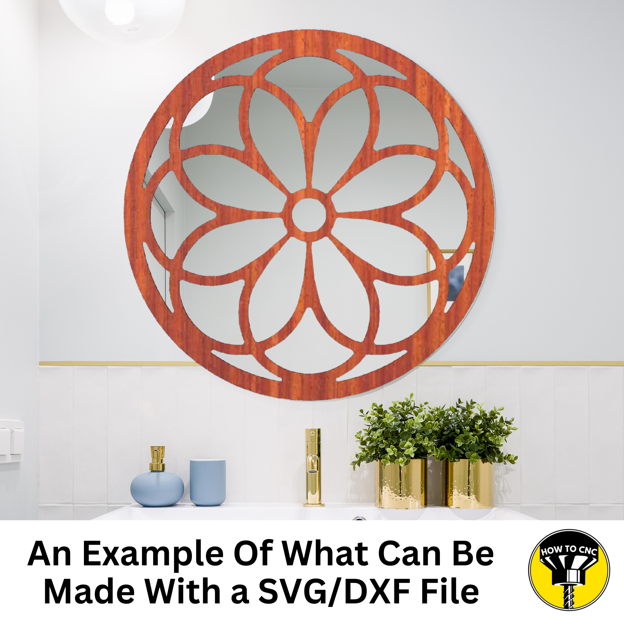 Round Mirror Frame SVG File, CNC Router Mirror Frame File, Mirror Frame File (Digital Download)