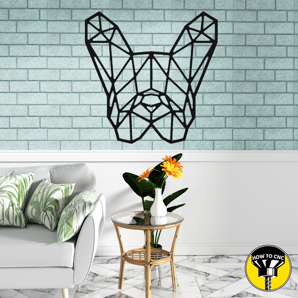 Geometric French Bulldog STL File, French Bulldog Laser Cut File, French Bulldog Router File (Digital Download)
