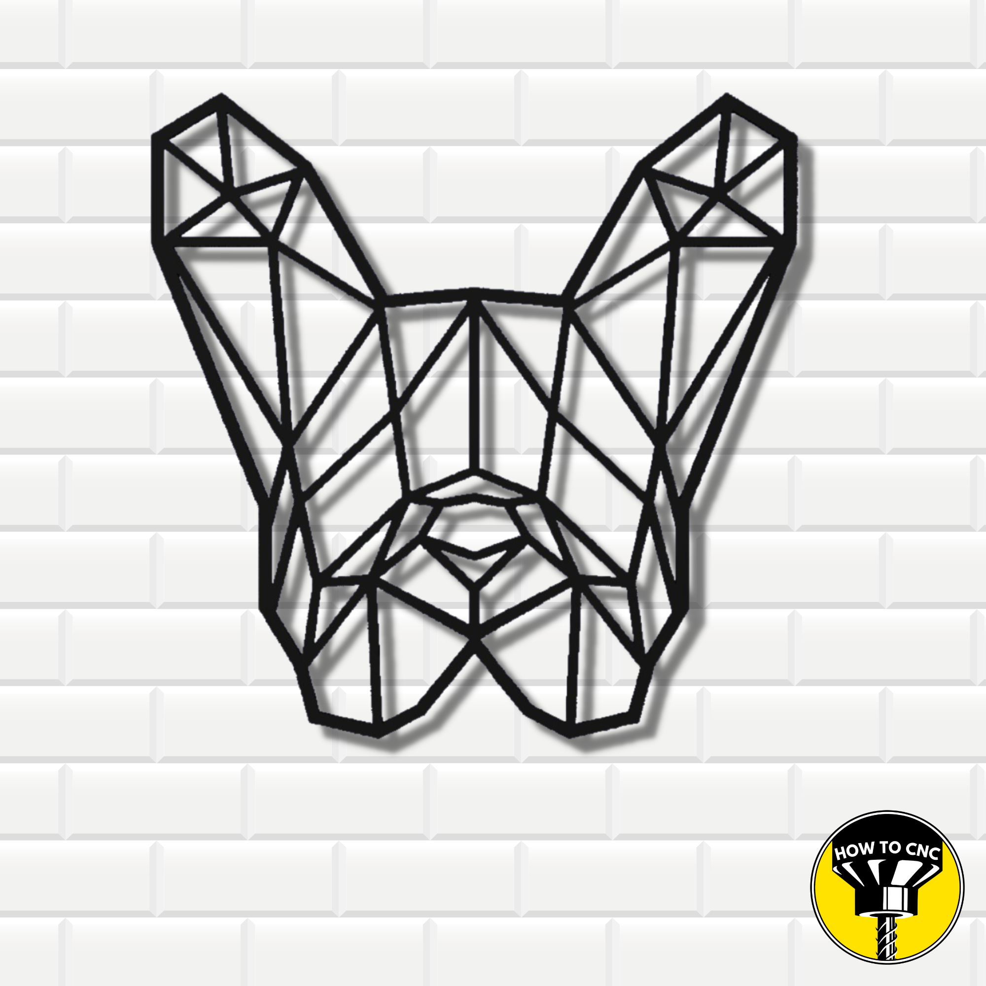 Geometric French Bulldog STL File, French Bulldog Laser Cut File, French Bulldog Router File (Digital Download)