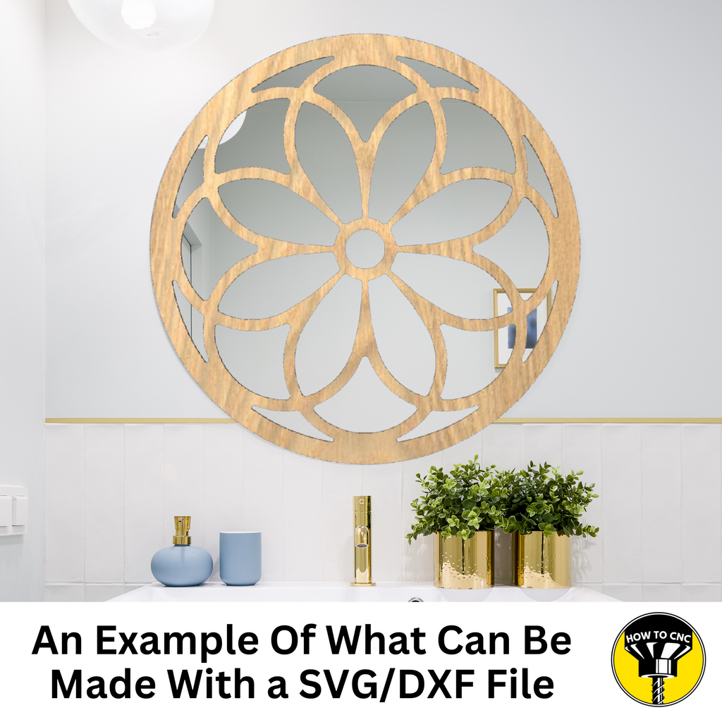 Round Mirror Frame SVG File, CNC Router Mirror Frame File, Mirror Frame File (Digital Download)