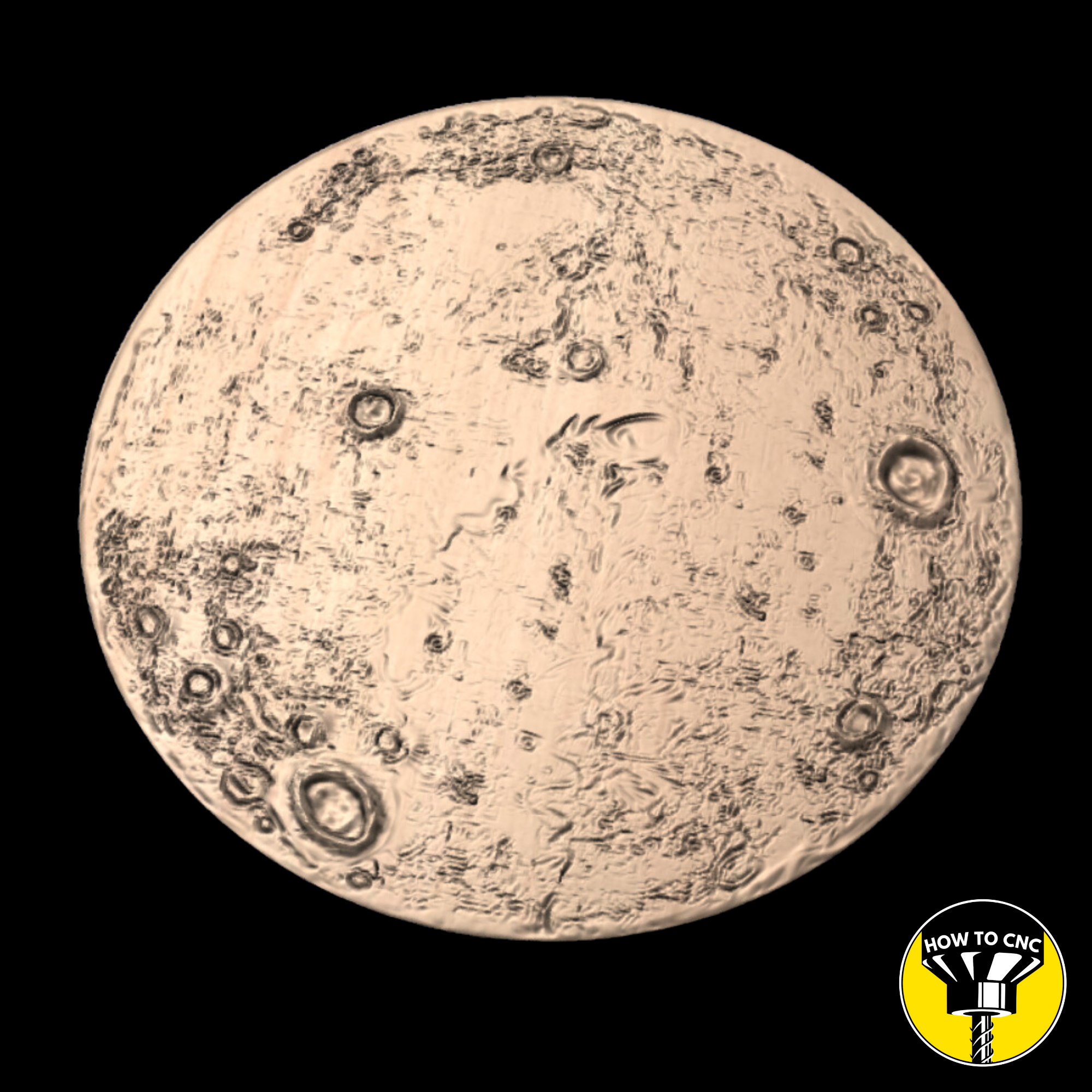 3D Dome Moon STL File for CNC & 3D Printing, CNC Wall Art Decor (Digital Download)